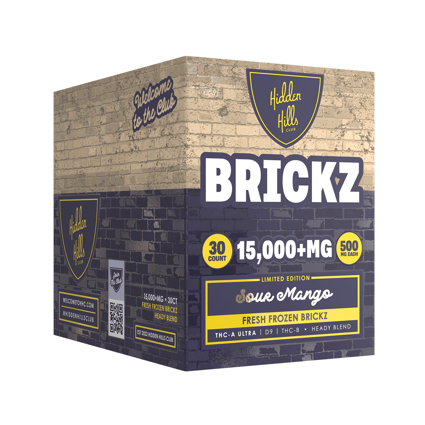 Hidden Hills Club Heady Blend Brickz Edibles 30ct 15000mg (6/pack)