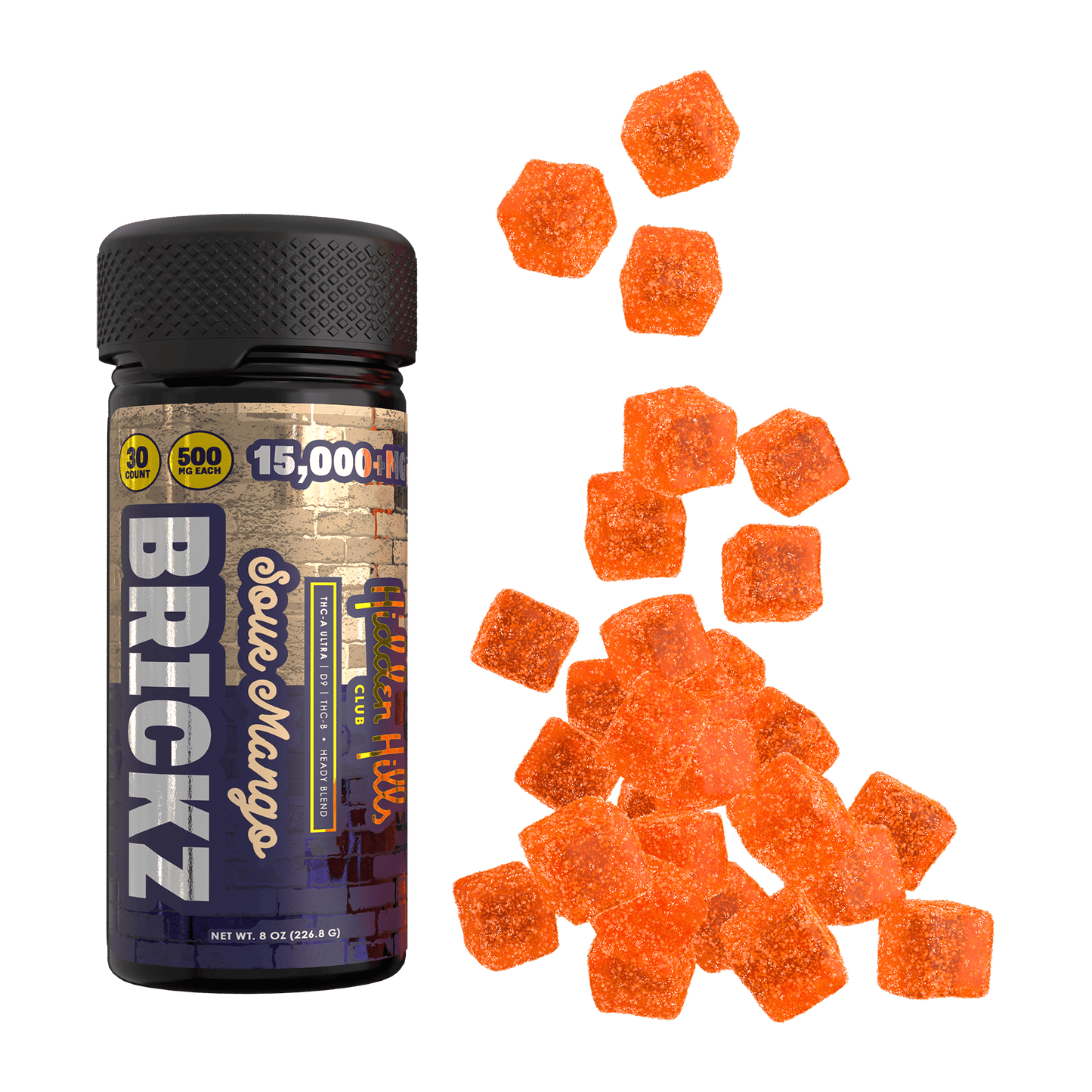 Hidden Hills Club Heady Blend Brickz Edibles 30ct 15000mg (6/pack)