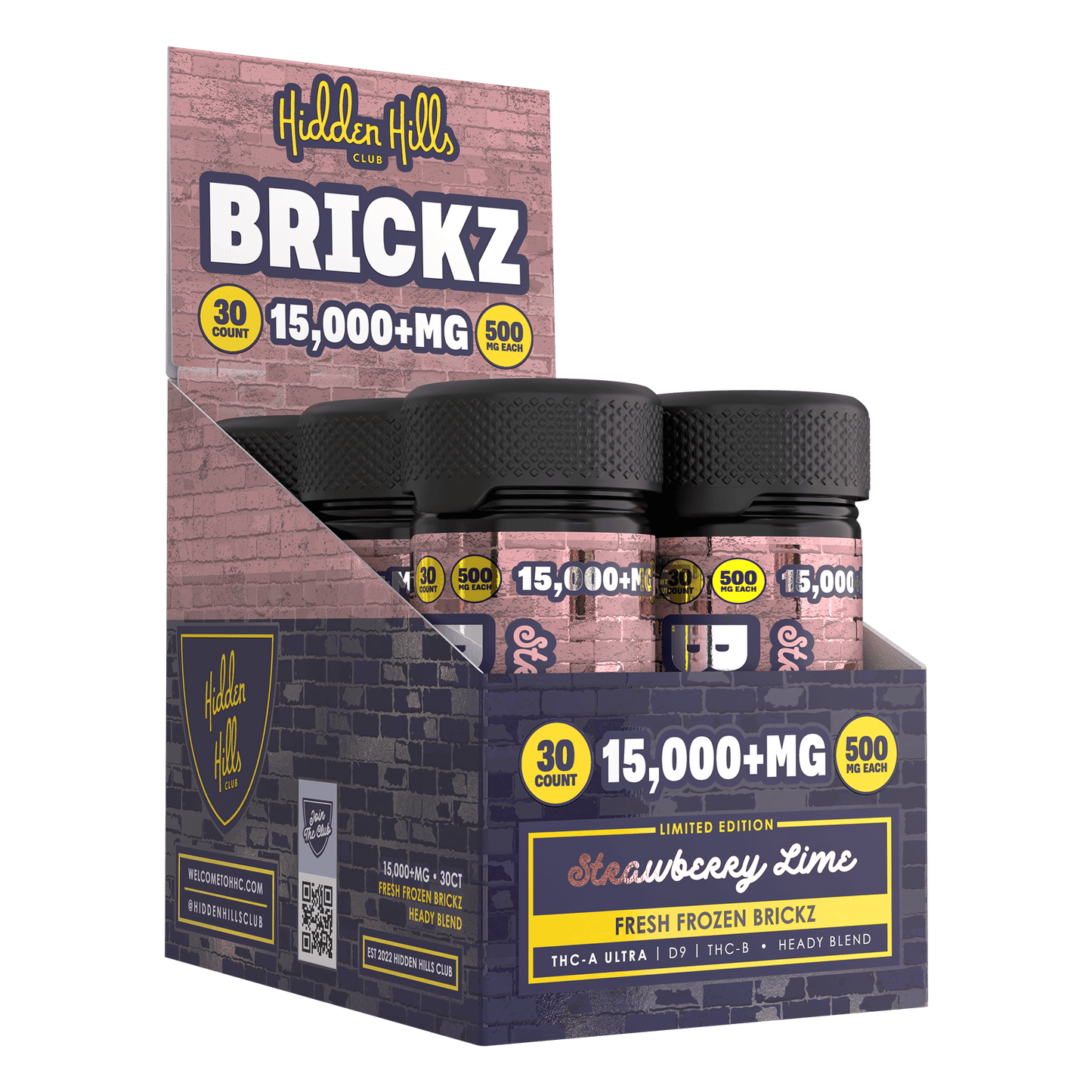 Hidden Hills Club Heady Blend Brickz Edibles 30ct 15000mg (6/pack)
