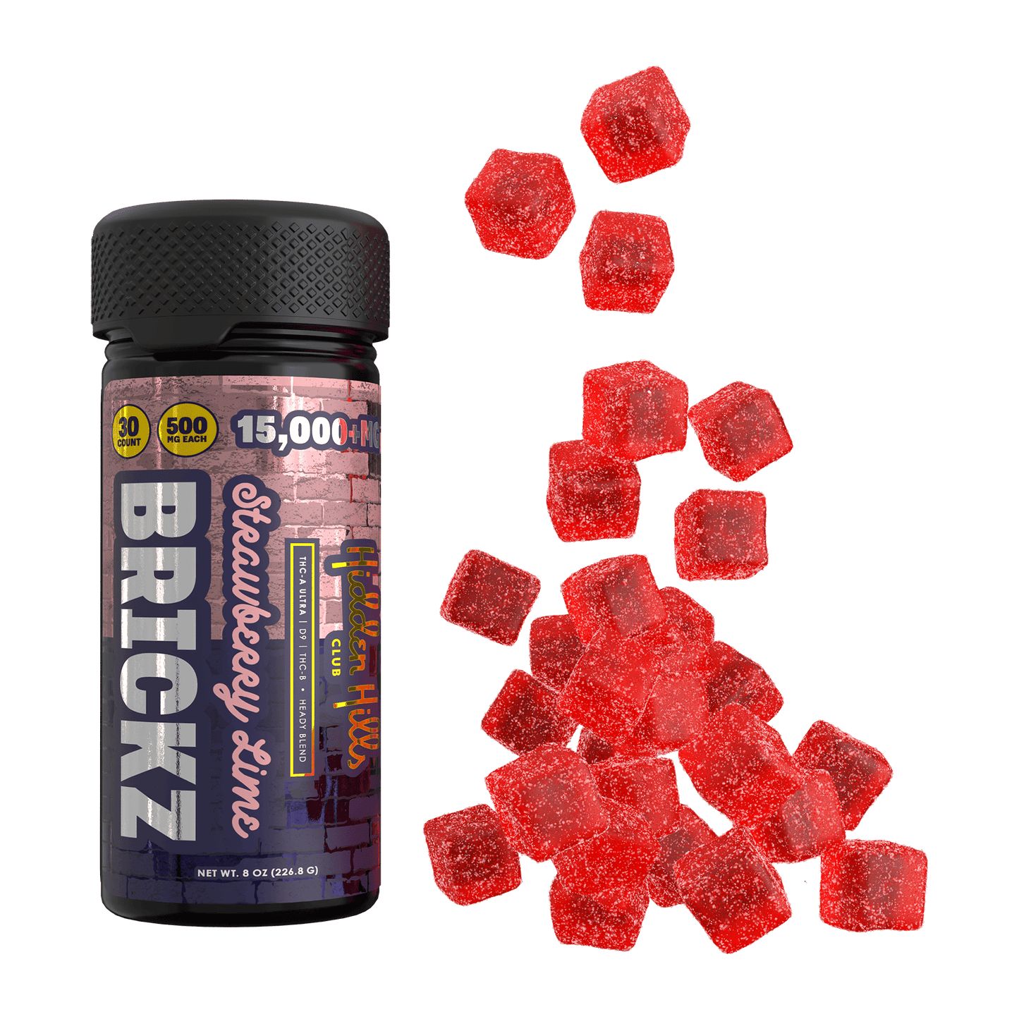 Hidden Hills Club Heady Blend Brickz Edibles 30ct 15000mg (6/pack)