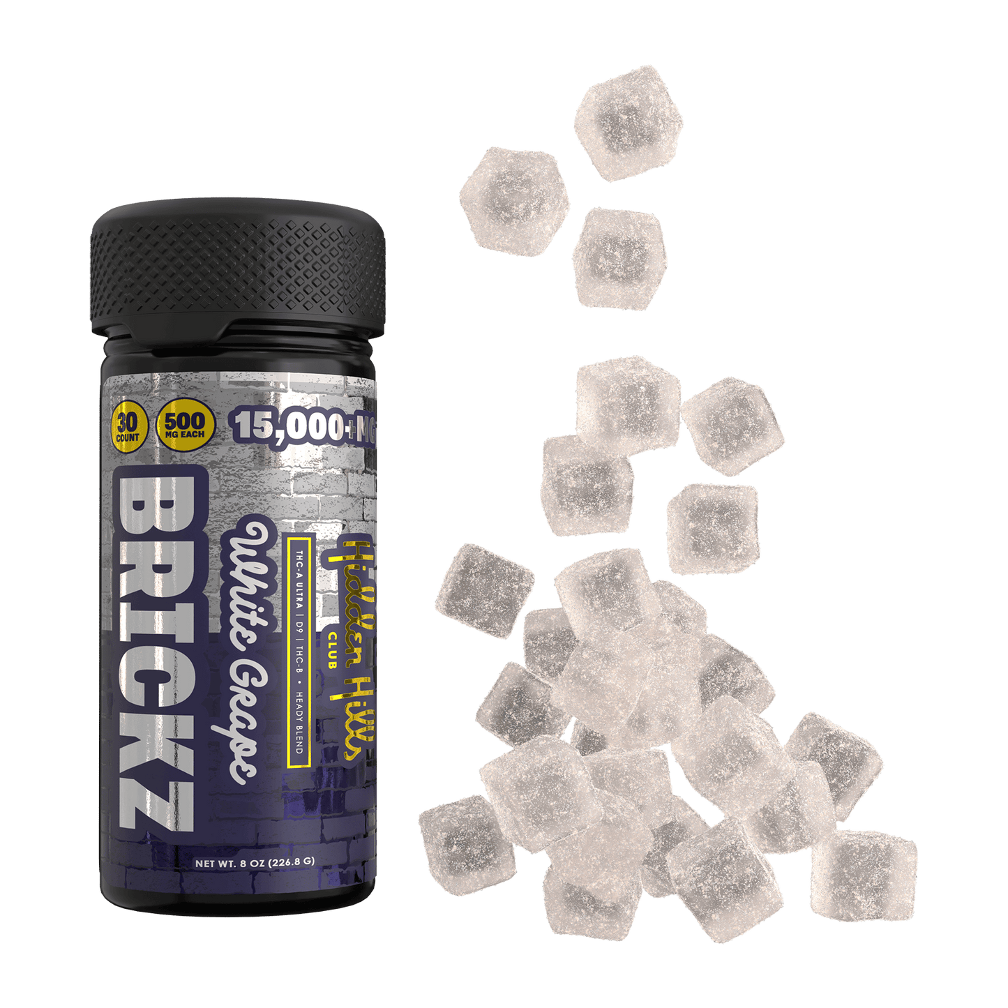 Hidden Hills Club Heady Blend Brickz Edibles 30ct 15000mg (6/pack)