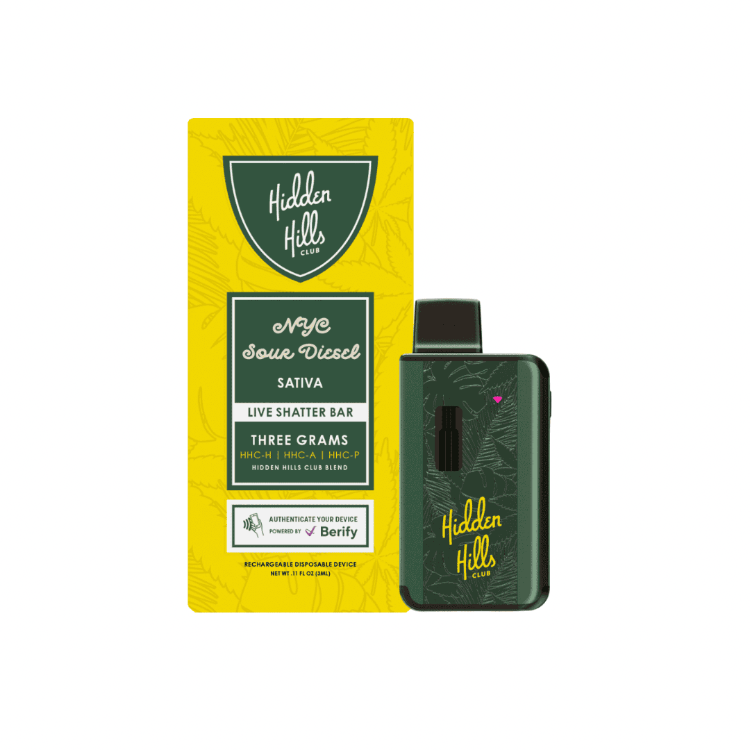 Hidden Hills Club Live Shatter HHC Blend Disposable 3g (5/pack)