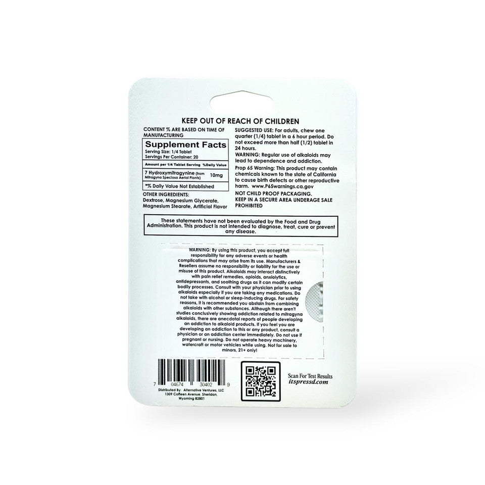 PressD 7Hydroxy Extra Strength Tablets 40mg 5ct (SINGLE)