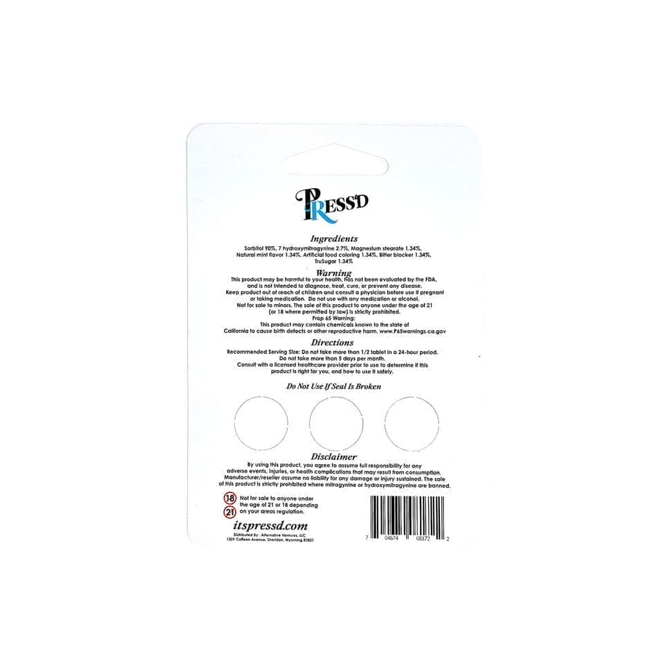 PressD 7Hydroxy Tablets 18mg 3ct (SINGLE)