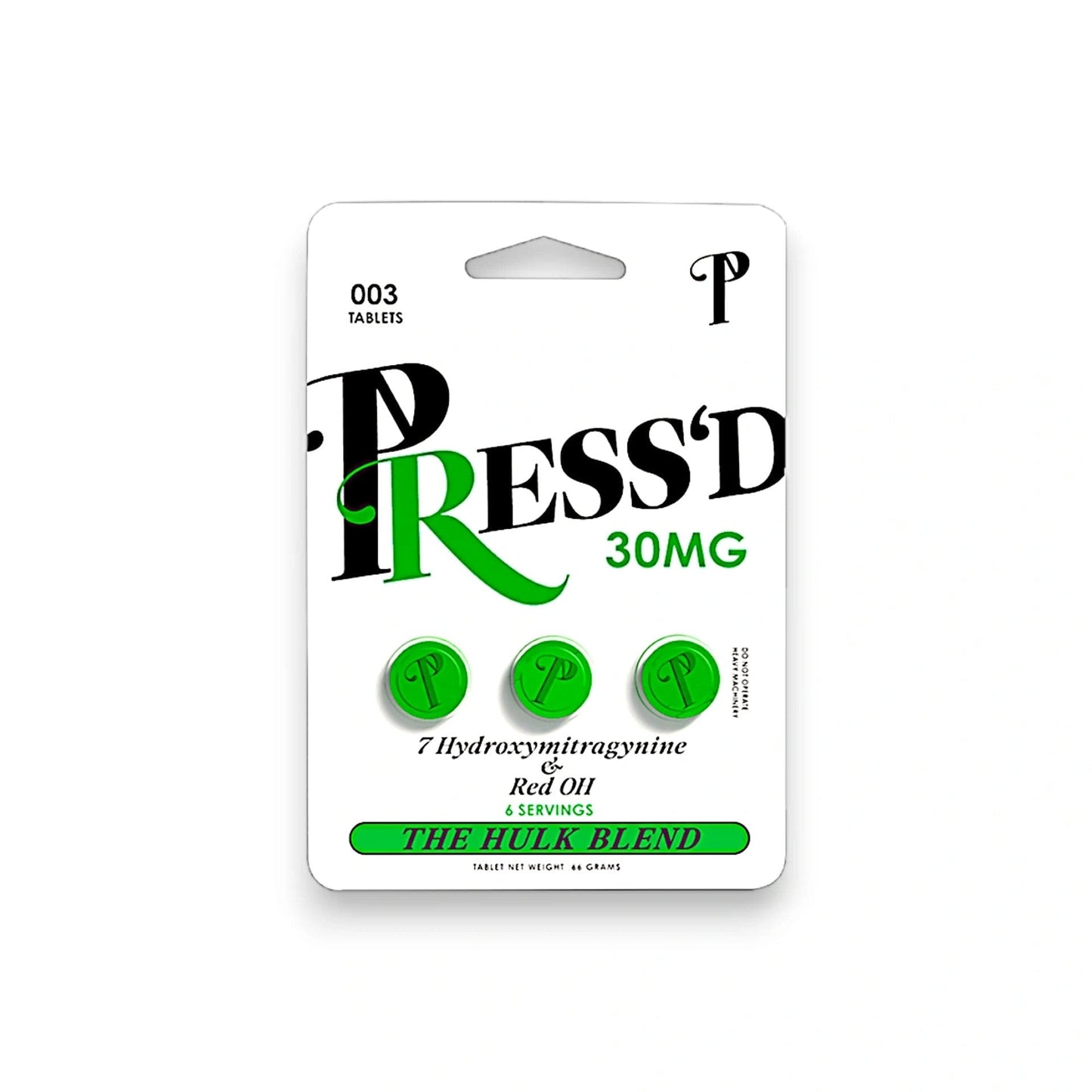 PressD Hulk Blend 7OH + Red OH Tablets 30mg 3ct (SINGLE)