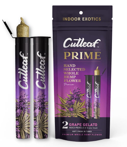 Cutleaf Prime Premium Hemp Preroll 2g 2ct (SINGLE)