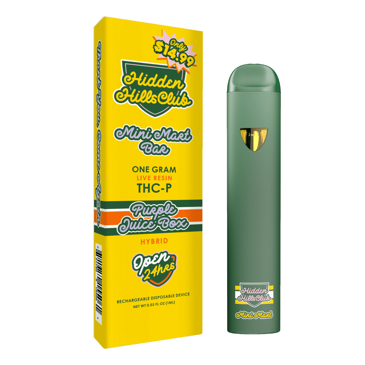 Hidden Hills $14.99 Pre Priced Mini Mart Bar THC-P Disposable 1g (5/pack)