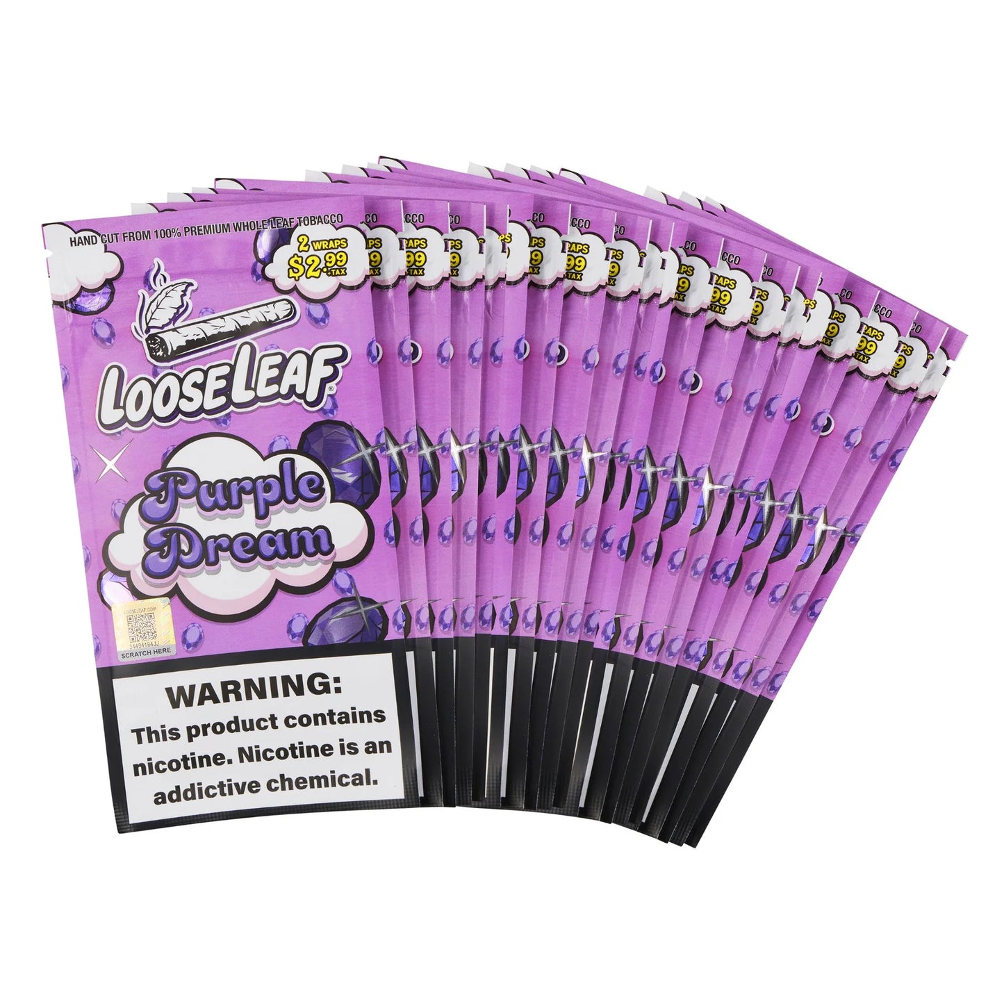Looseleaf $2.99 Pre Priced Tobacco Wraps 2ct (20/pack)