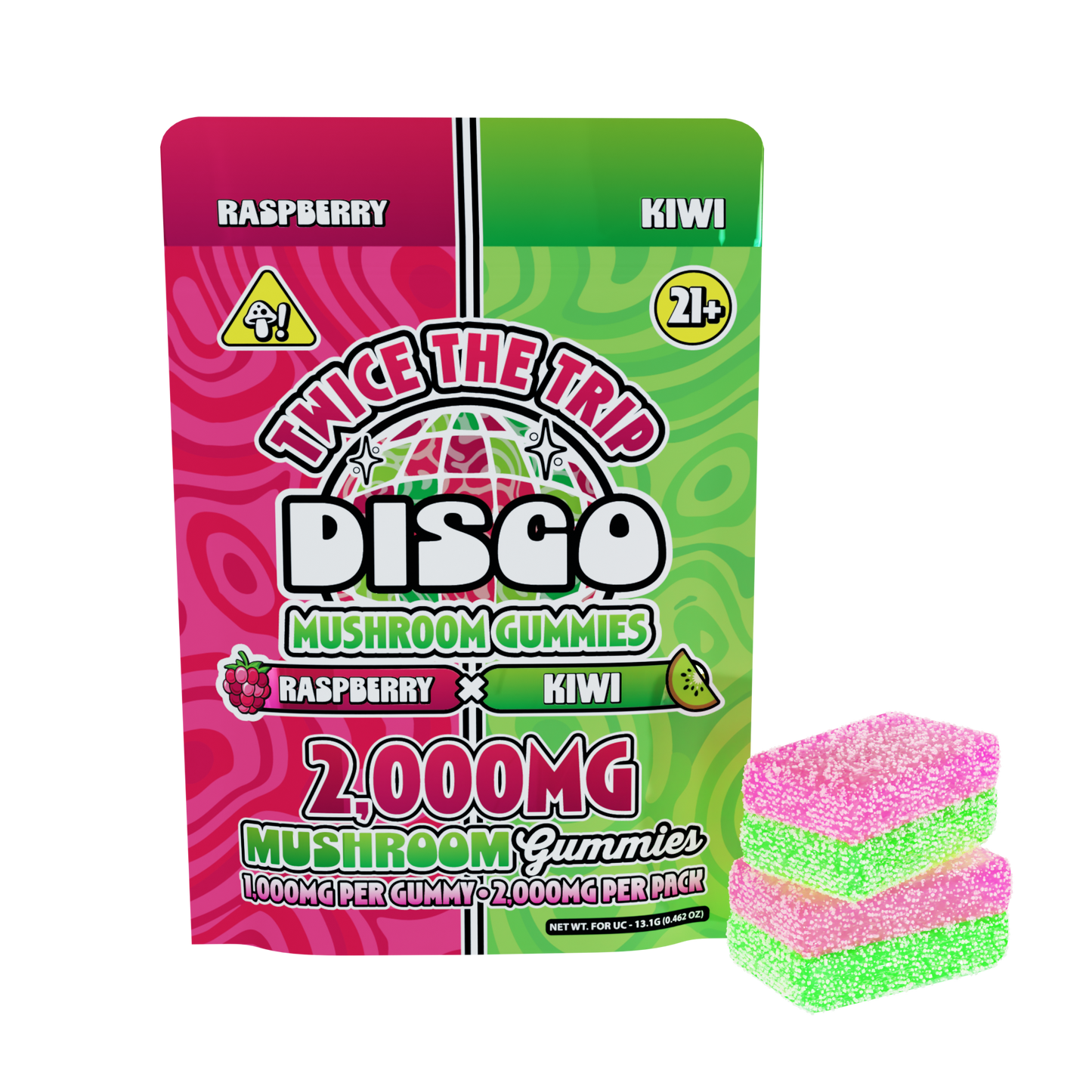 Disco By Chapo Extrax Twice The Trip Magic Mushroom Gummies 2000mg 2ct (20/Pack) [DROPSHIP]