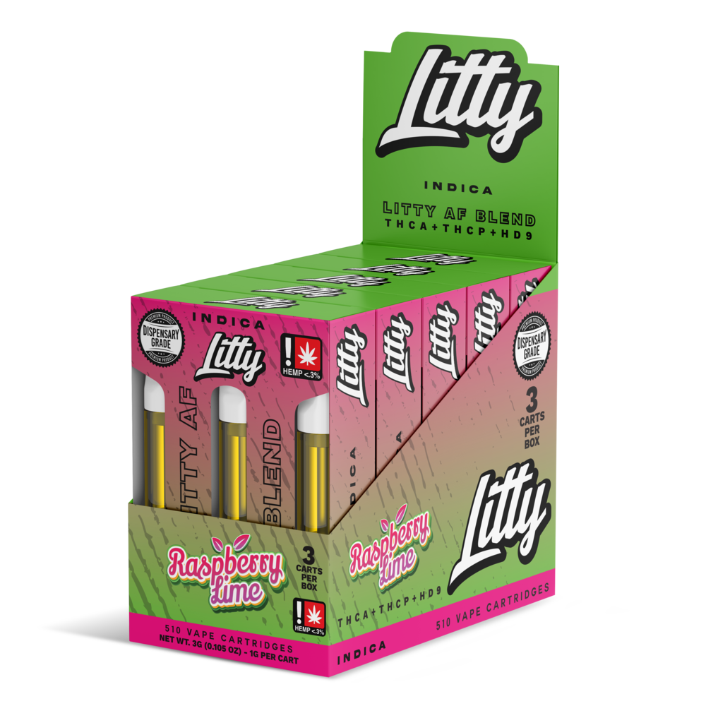 Litty AF Blend THC-A Cartridge 1g 3ct (5/Pack) [DROPSHIP]
