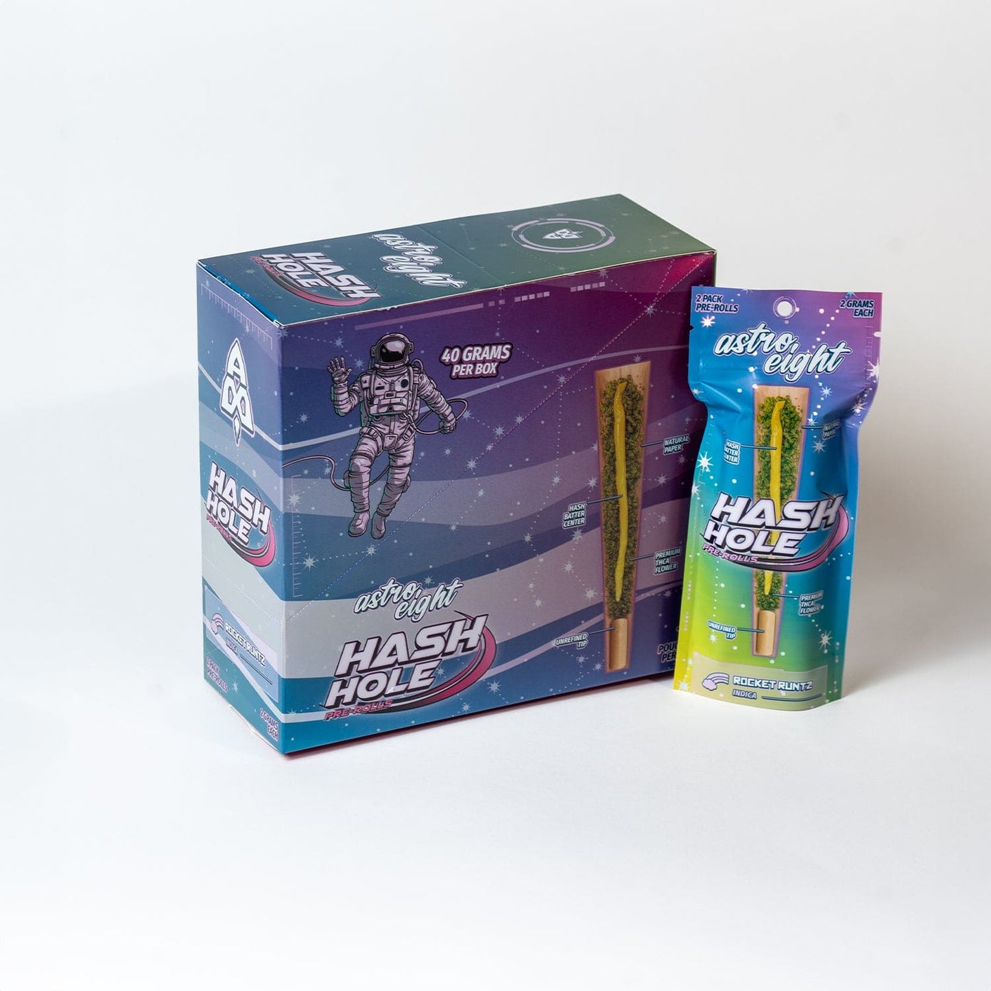 Astro Eight THC-A Hash Hole Pre Rolls 2g 2ct (10/pack)