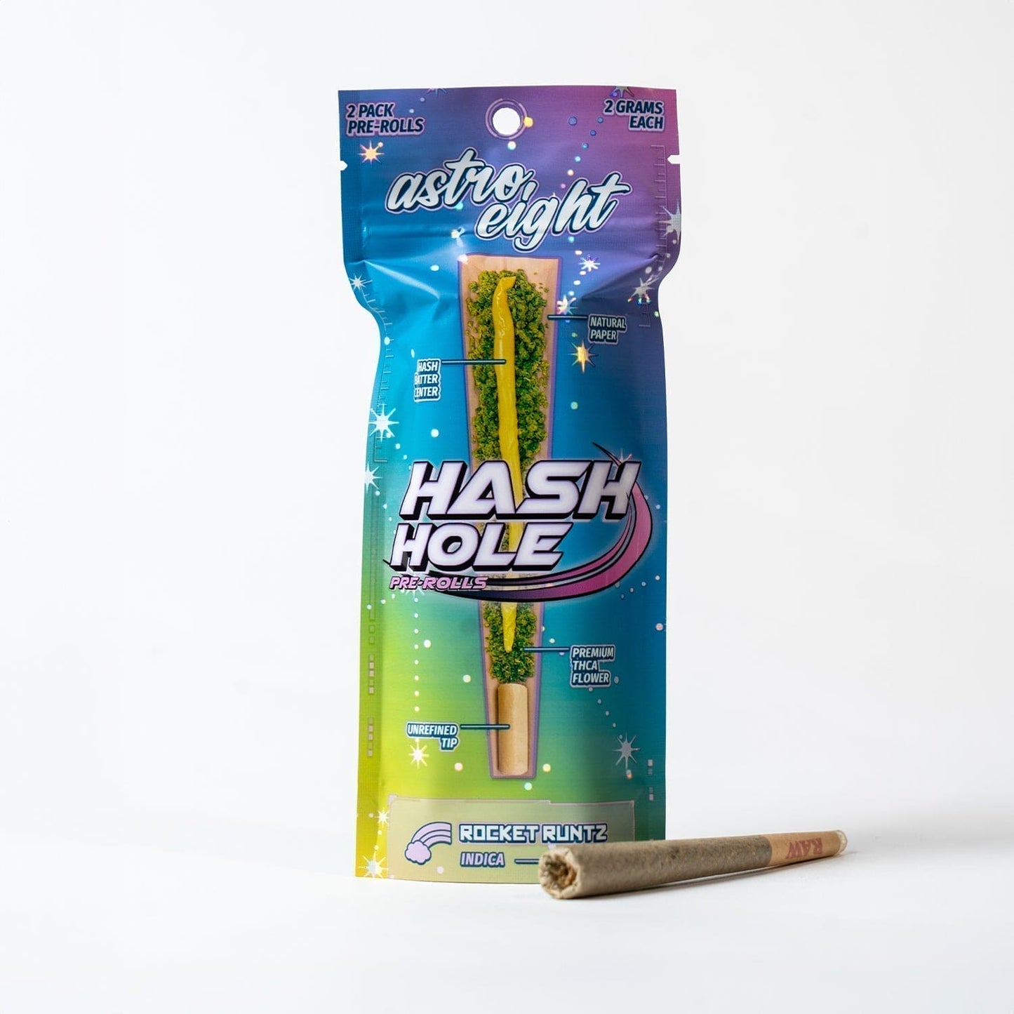 Astro Eight THC-A Hash Hole Pre Rolls 2g 2ct (10/pack)
