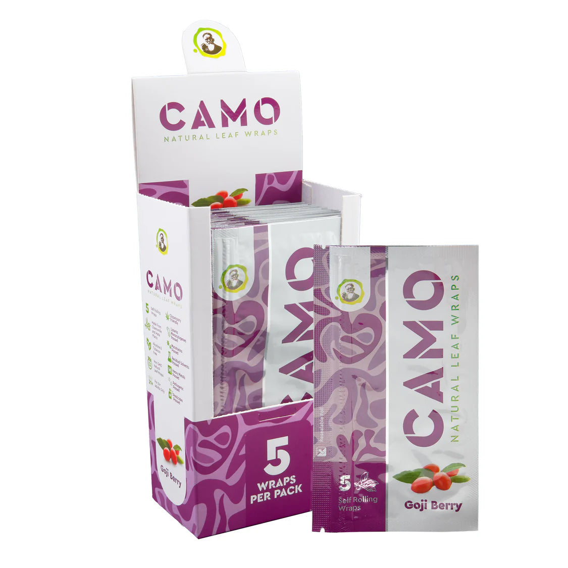 Camo Natural Leaf Wraps 5ct (25/pack)