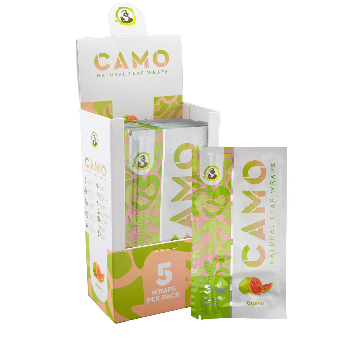 Camo Natural Leaf Wraps 5ct (25/pack)