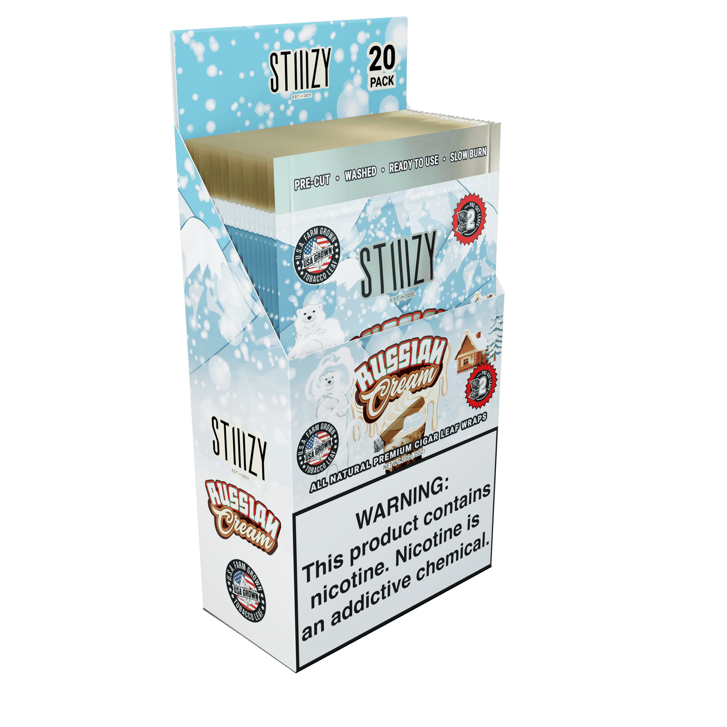 STIIIZY Premium All Natural Leaf Wraps 2ct (20/Pack)