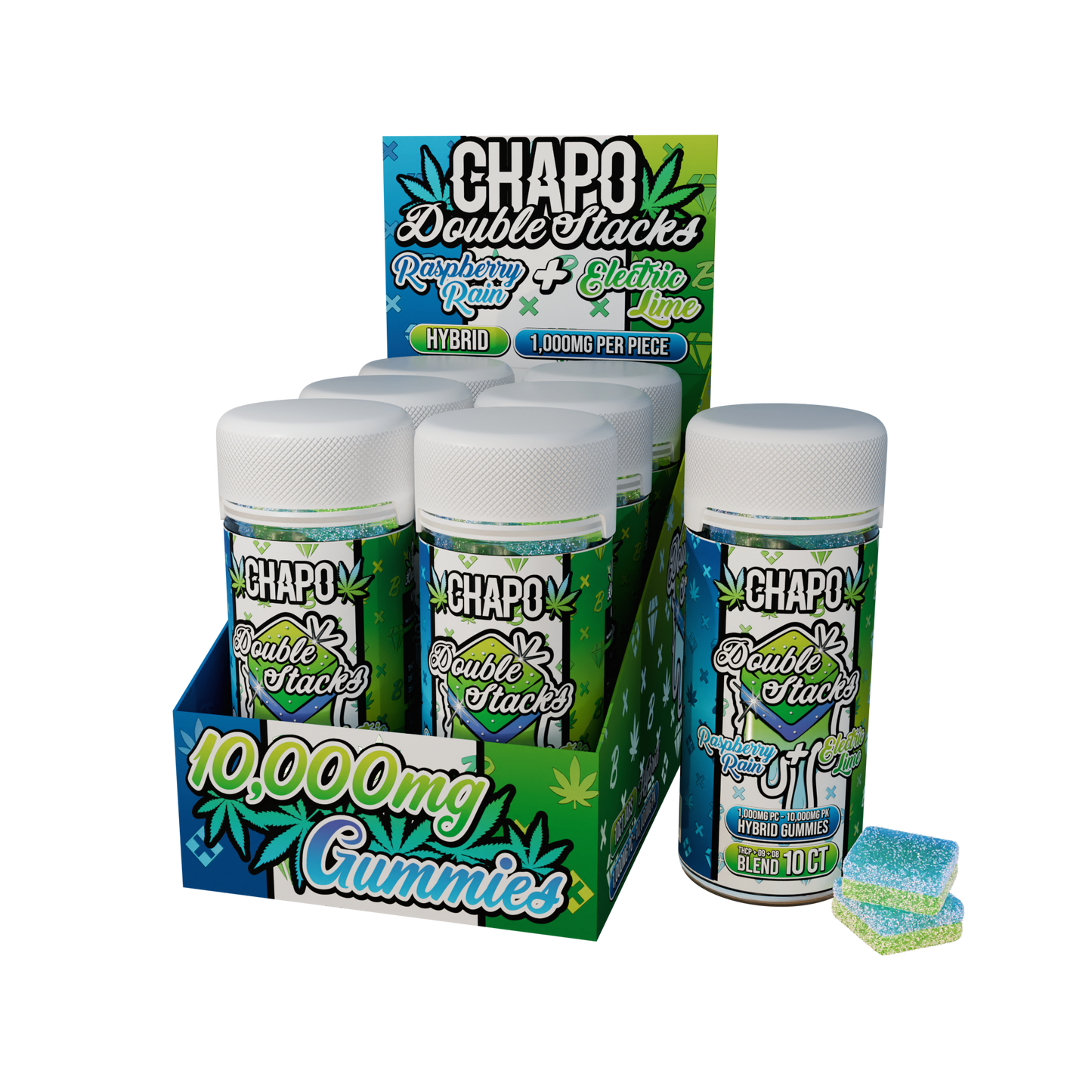 Chapo Blanco Double Stacks THC-P Gummies 10,000mg 10ct (6/Pack) [DROPSHIP]