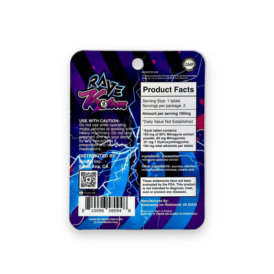 Rave Kratom Max Strength Tablet (12/Pack) [DROPSHIP]