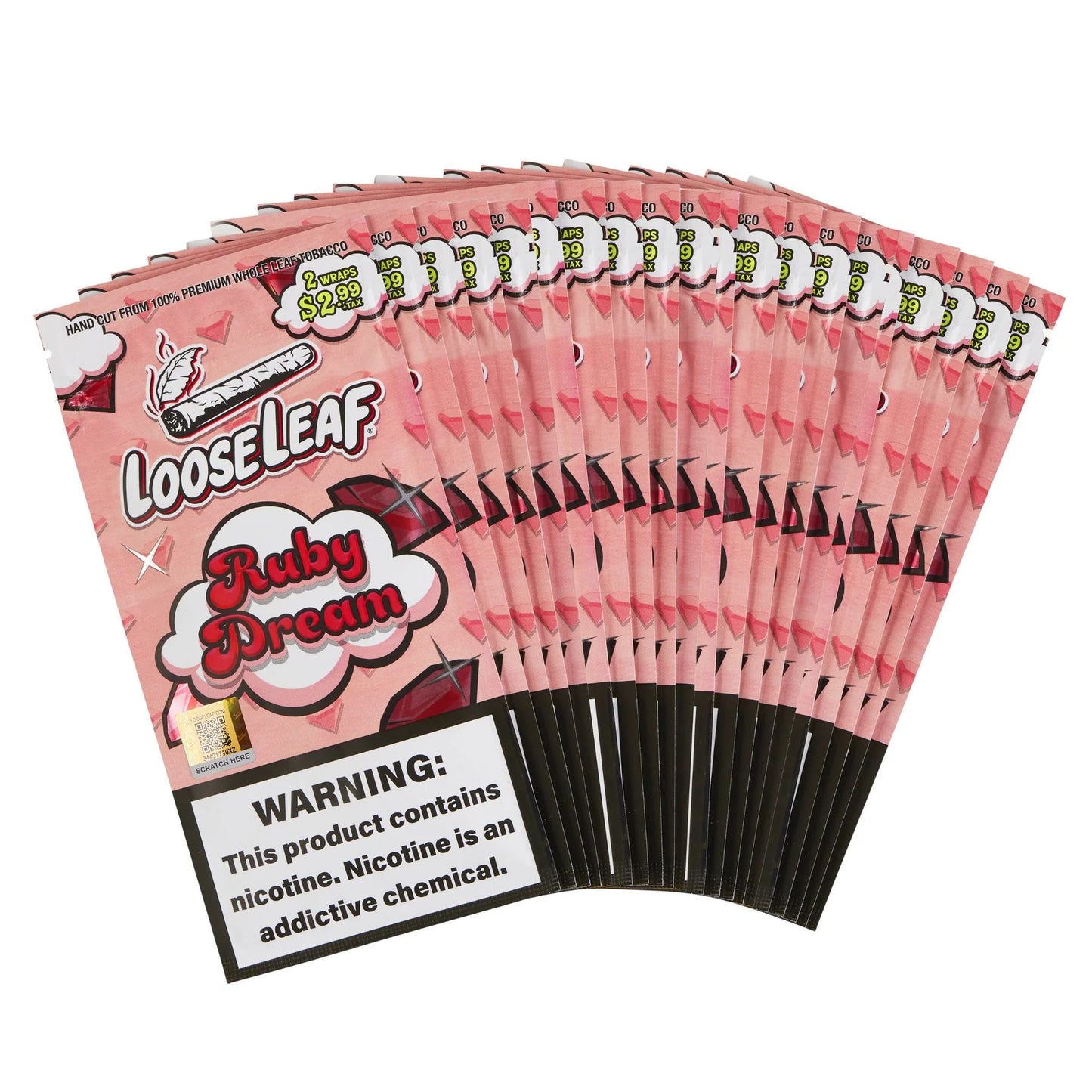 Looseleaf $2.99 Pre Priced Tobacco Wraps 2ct (20/pack)