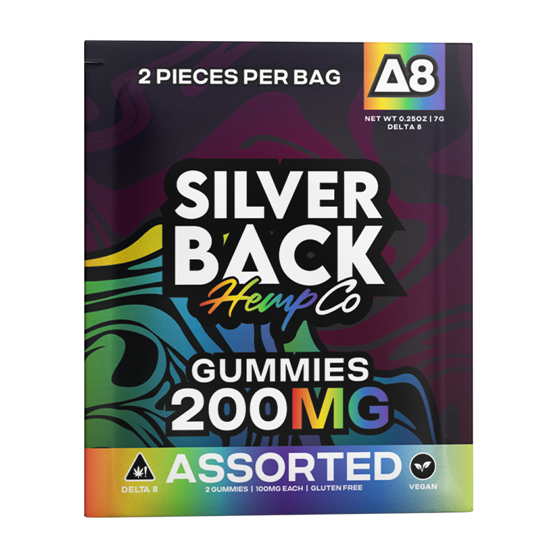 Silverback Hemp Co D8 Gummies Jar 200mg 2ct (40/pack) [DROPSHIP]