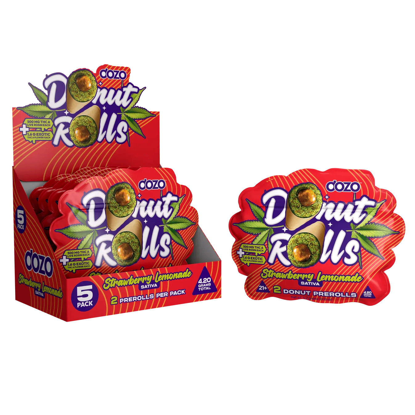 Dozo Donut Rolls THC-A Pre Roll 2.1g 2ct (SINGLE)