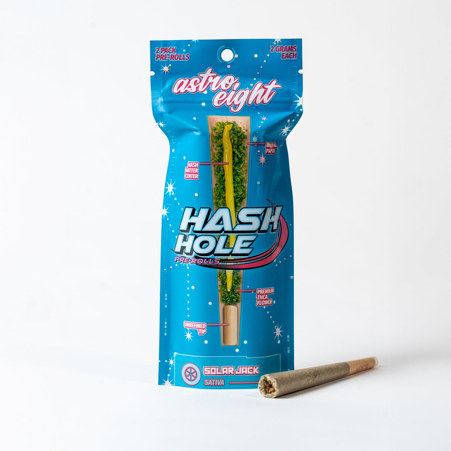 Astro Eight THC-A Hash Hole Pre Roll 2g 2ct (SINGLE)