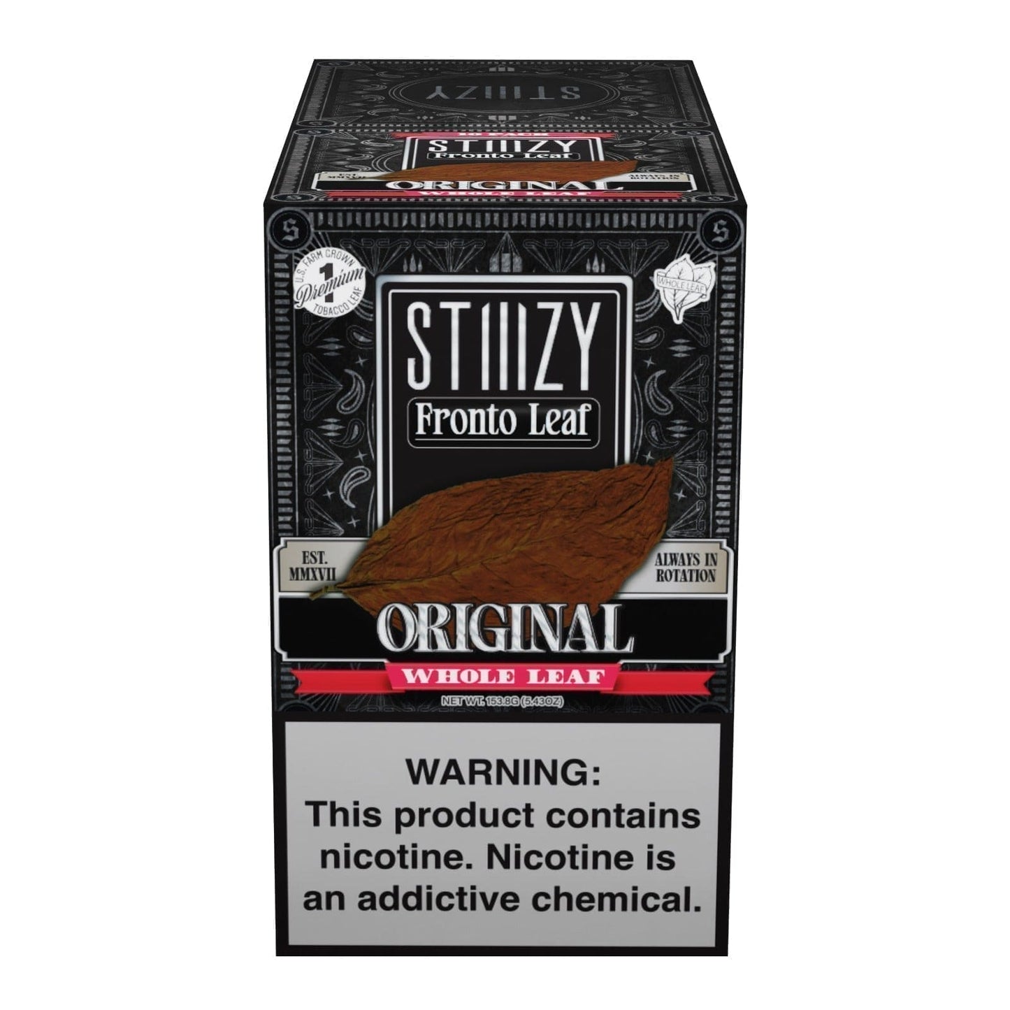 STIIIZY Fronto Whole Leaf Wraps 1ct (10/pack)