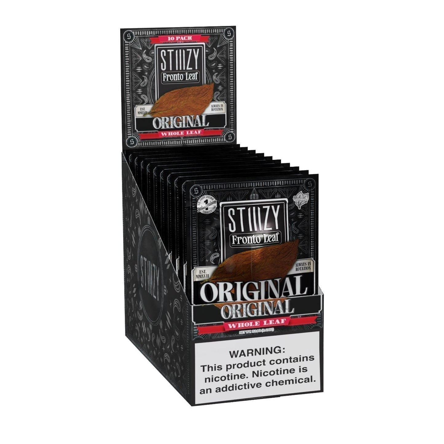 STIIIZY Fronto Whole Leaf Wraps 1ct (10/pack)