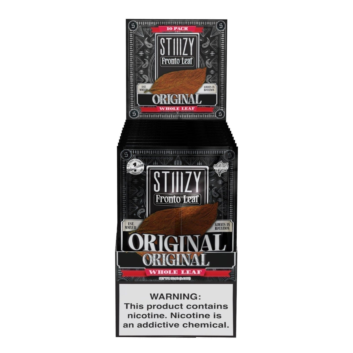 STIIIZY Fronto Whole Leaf Wraps 1ct (10/pack)