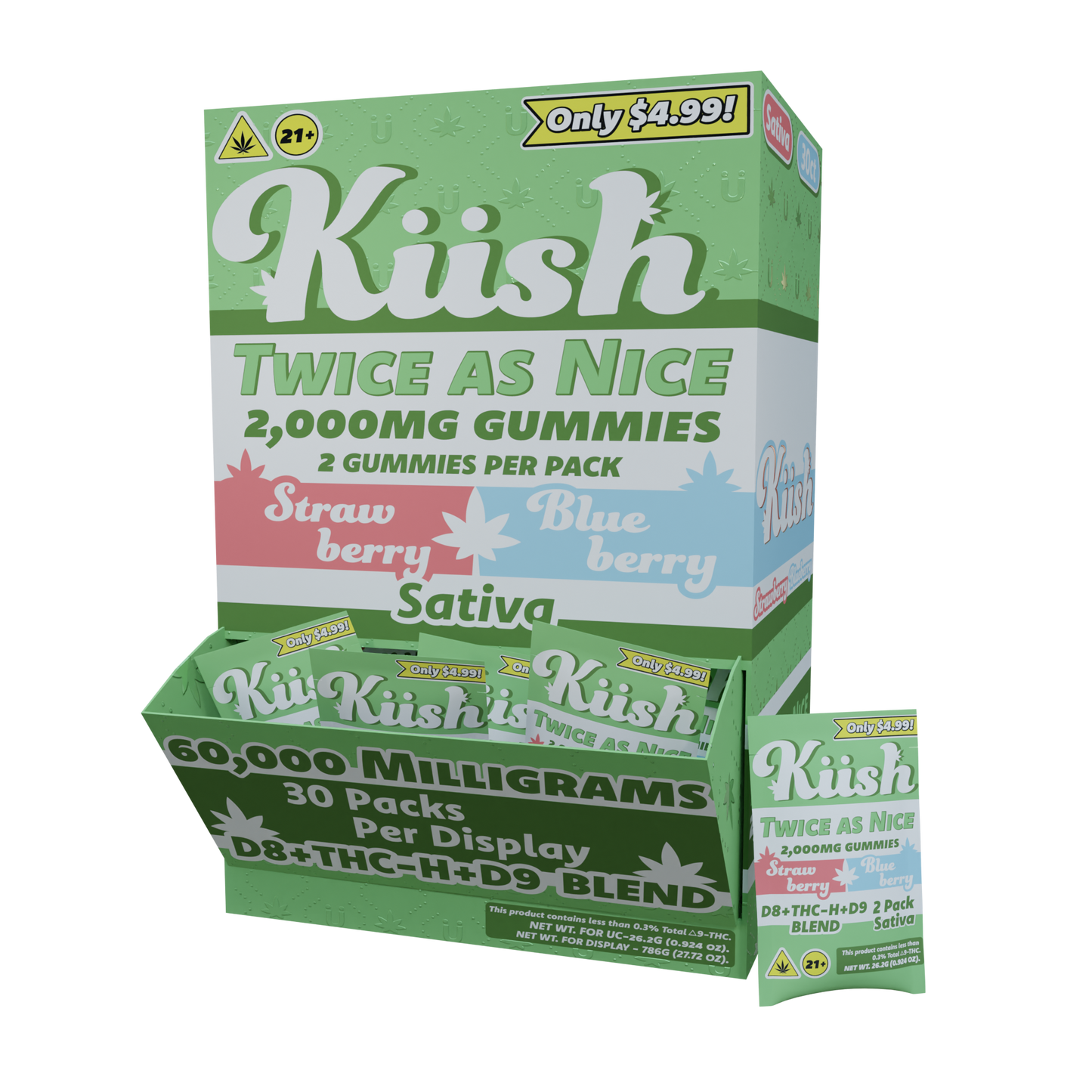 Chapo Kush Twice As Nice Gummies 2000mg 2ct (30/pack) [DROPSHIP]