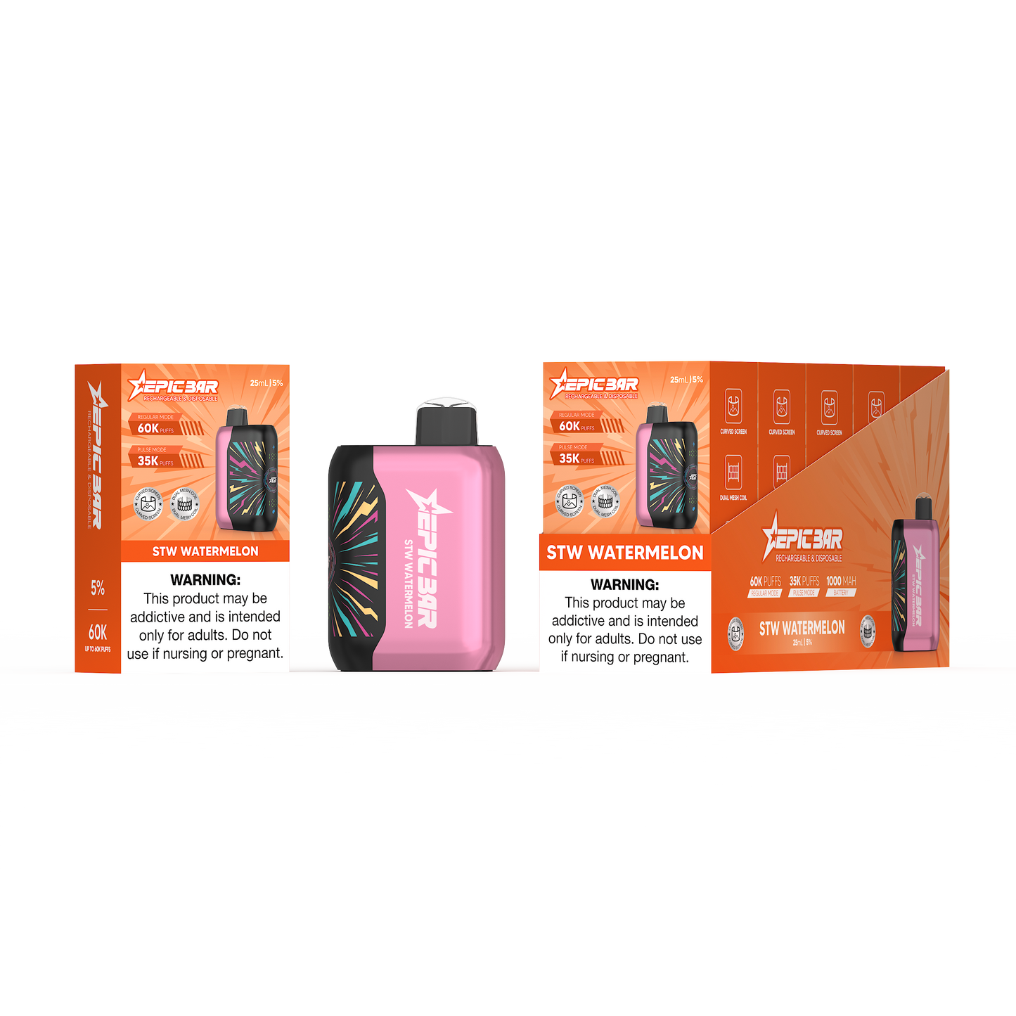 Epic Bar 60K Metatine Disposable 25mL 50mg (5/pack) [DROPSHIP]
