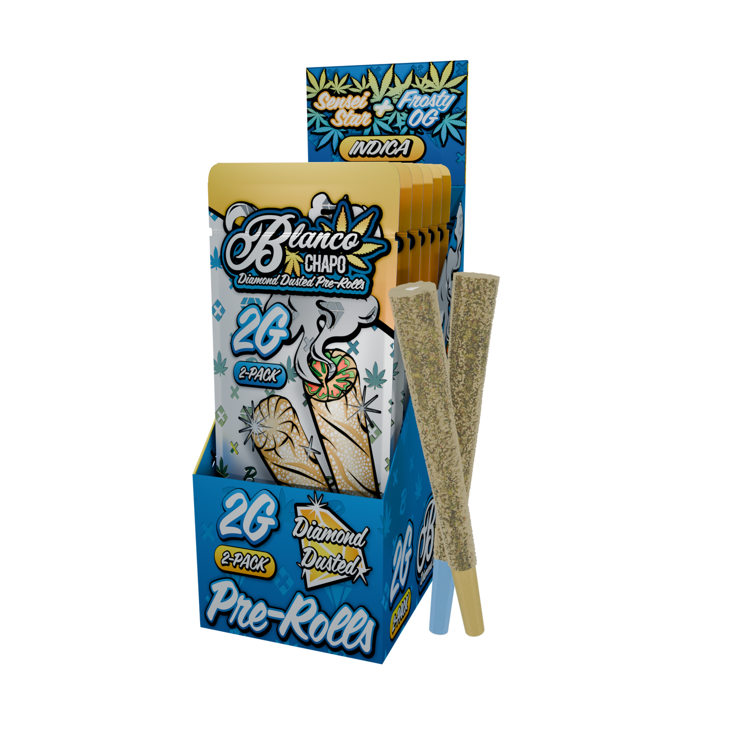 Chapo Blanco Diamond Dusted THC-A Prerolls 2g 2ct (6/pack) [DROPSHIP]