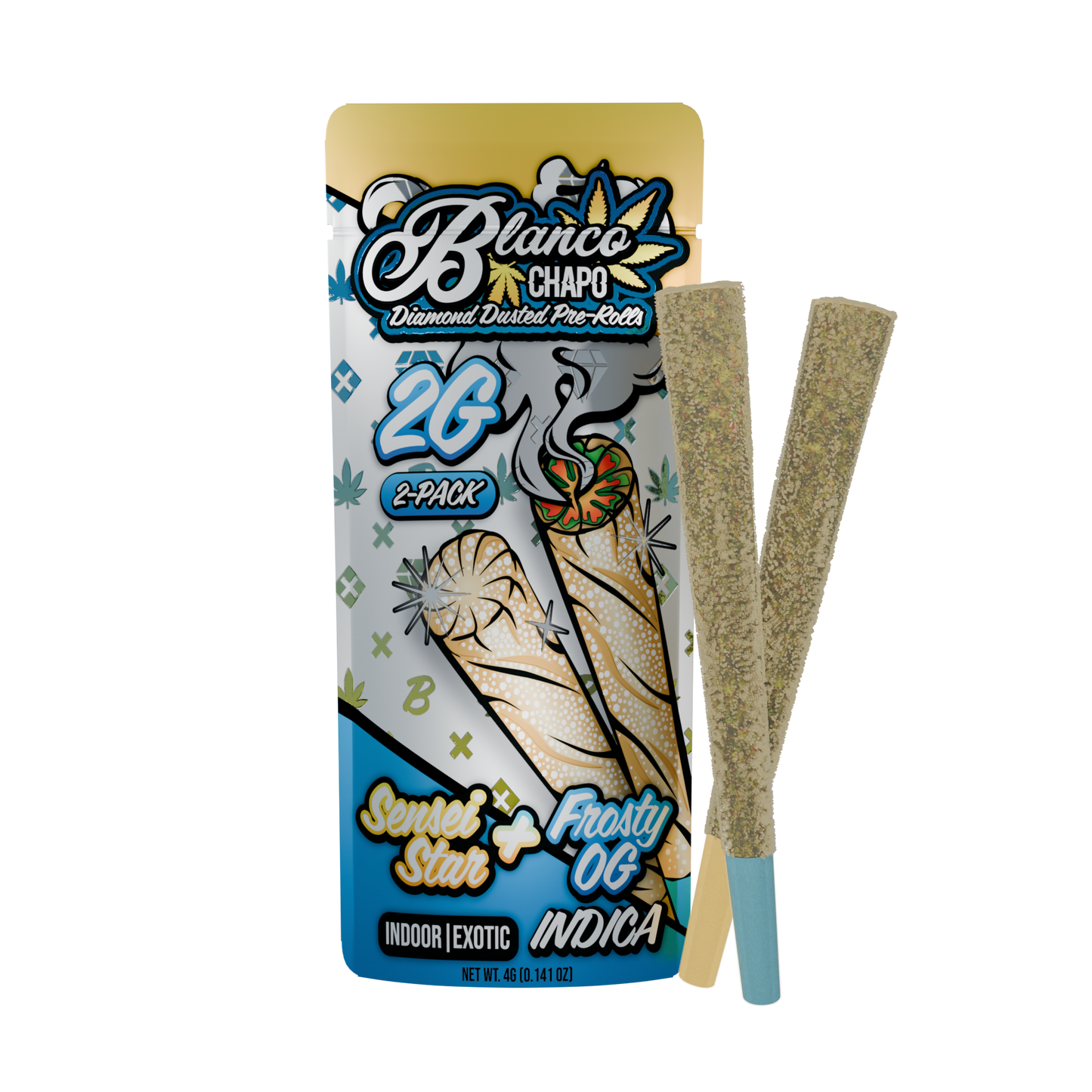 Chapo Blanco Diamond Dusted THC-A Prerolls 2g 2ct (6/pack) [DROPSHIP]