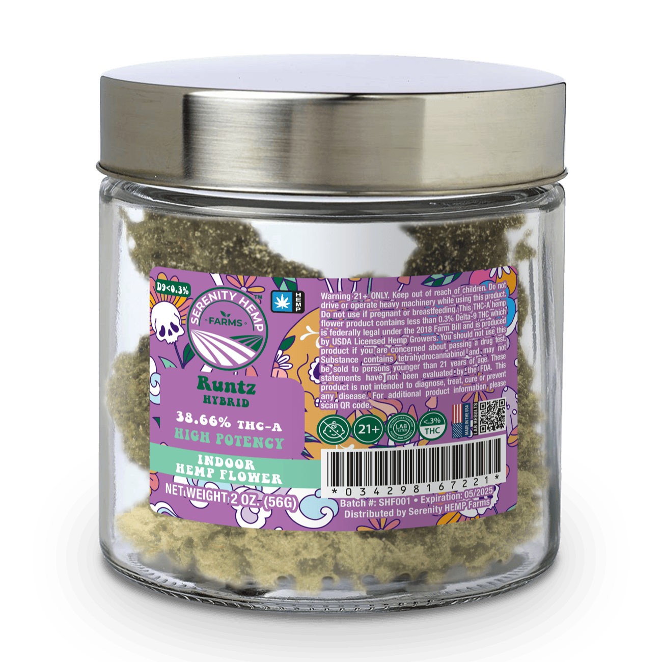 Serenity Hemp THC-A Flower Jar 2oz (SINGLE) [DROPSHIP]
