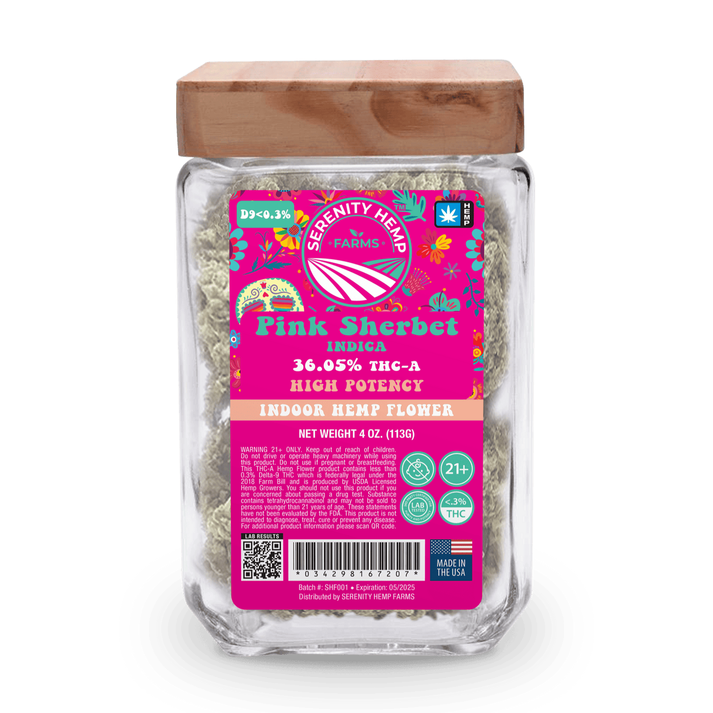 Serenity Hemp THC-A Flower Jar 4oz (SINGLE) [DROPSHIP]