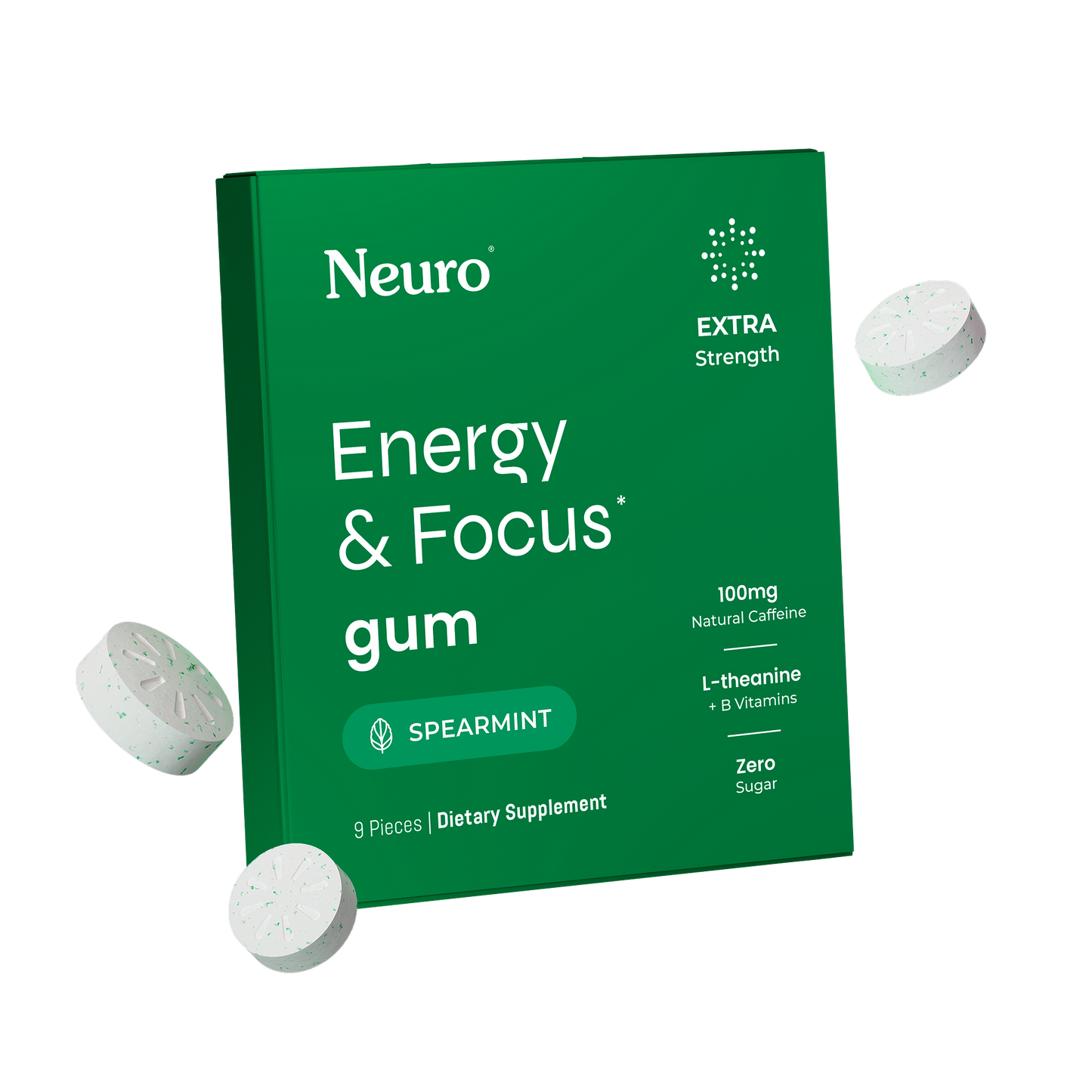 Neuro Energy And Focus Gum Extra Strength 6ct (10/pack)