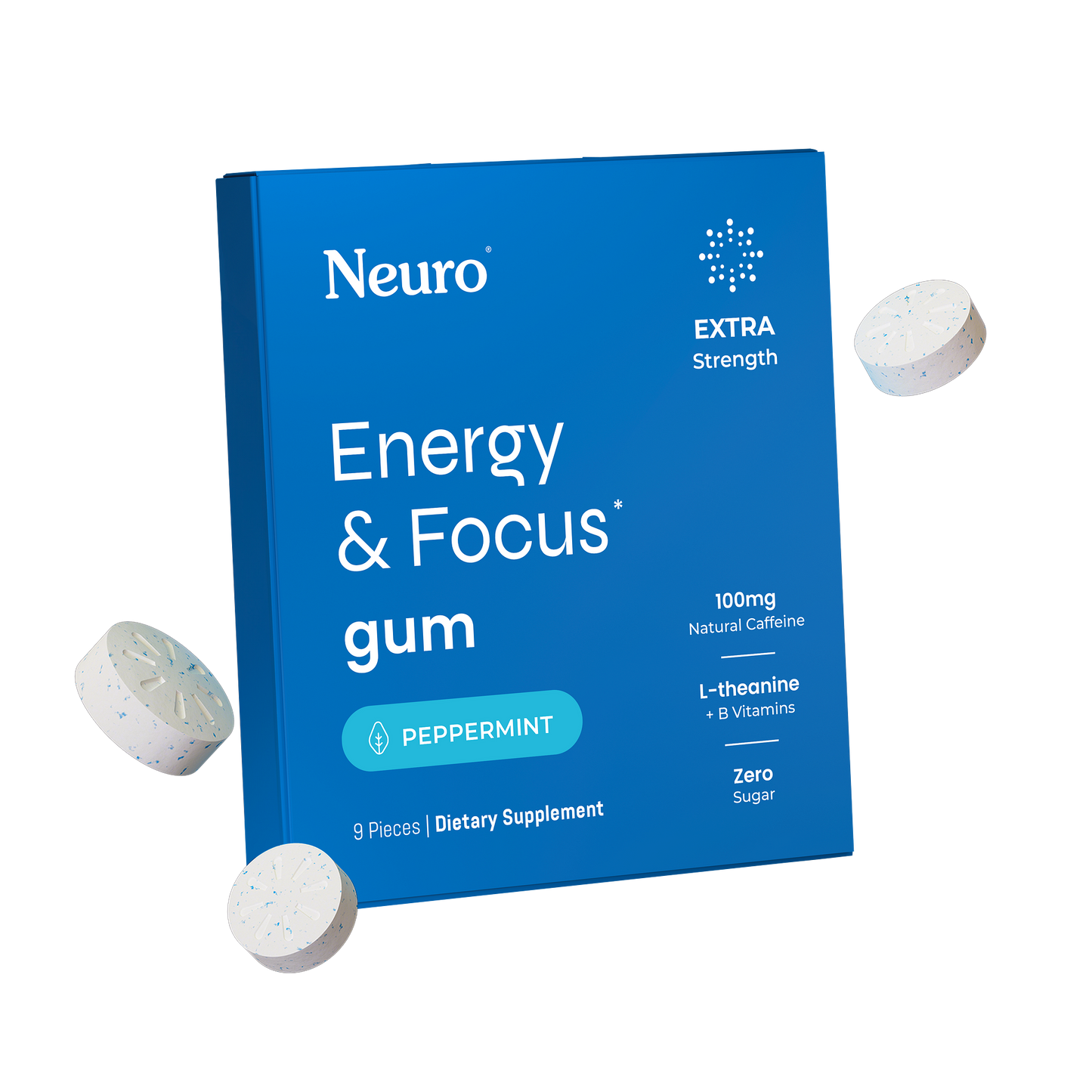 Neuro Energy And Focus Gum Extra Strength 6ct (10/pack)