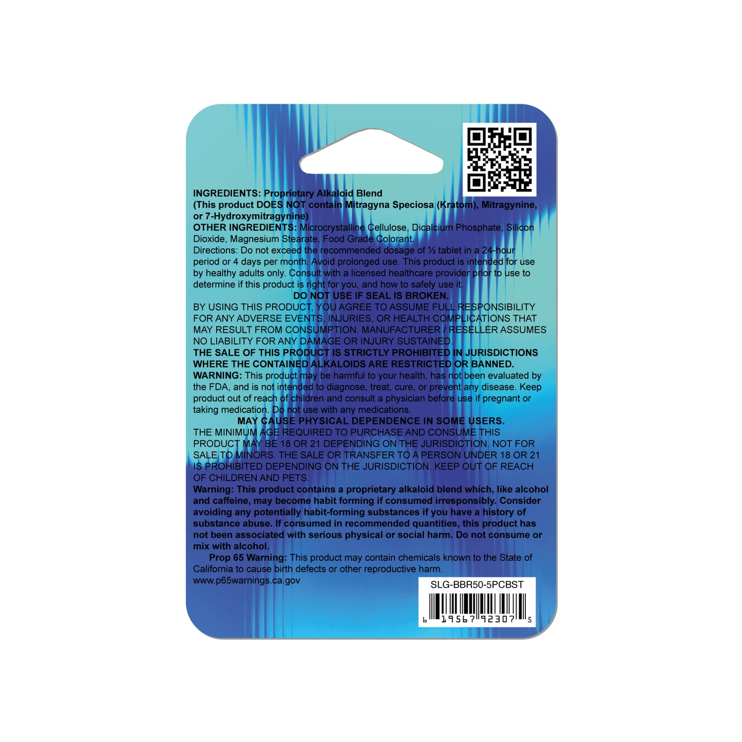Sluggerz Alkaloid Tablet 50mg 5ct (10/pack) [DROPSHIP]