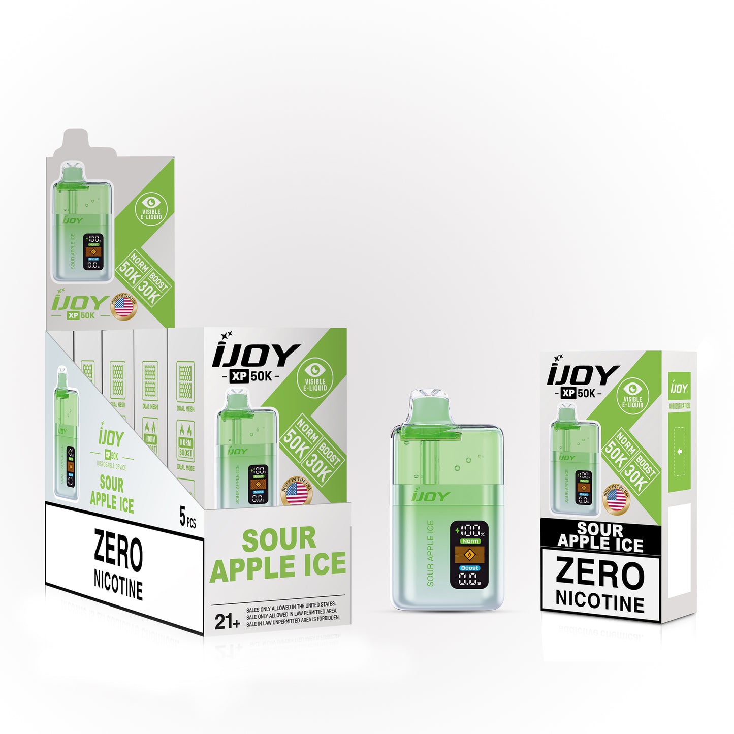 iJoy XP50K Zero Nicotine Disposable 20mL (5/pack) [Built in USA]