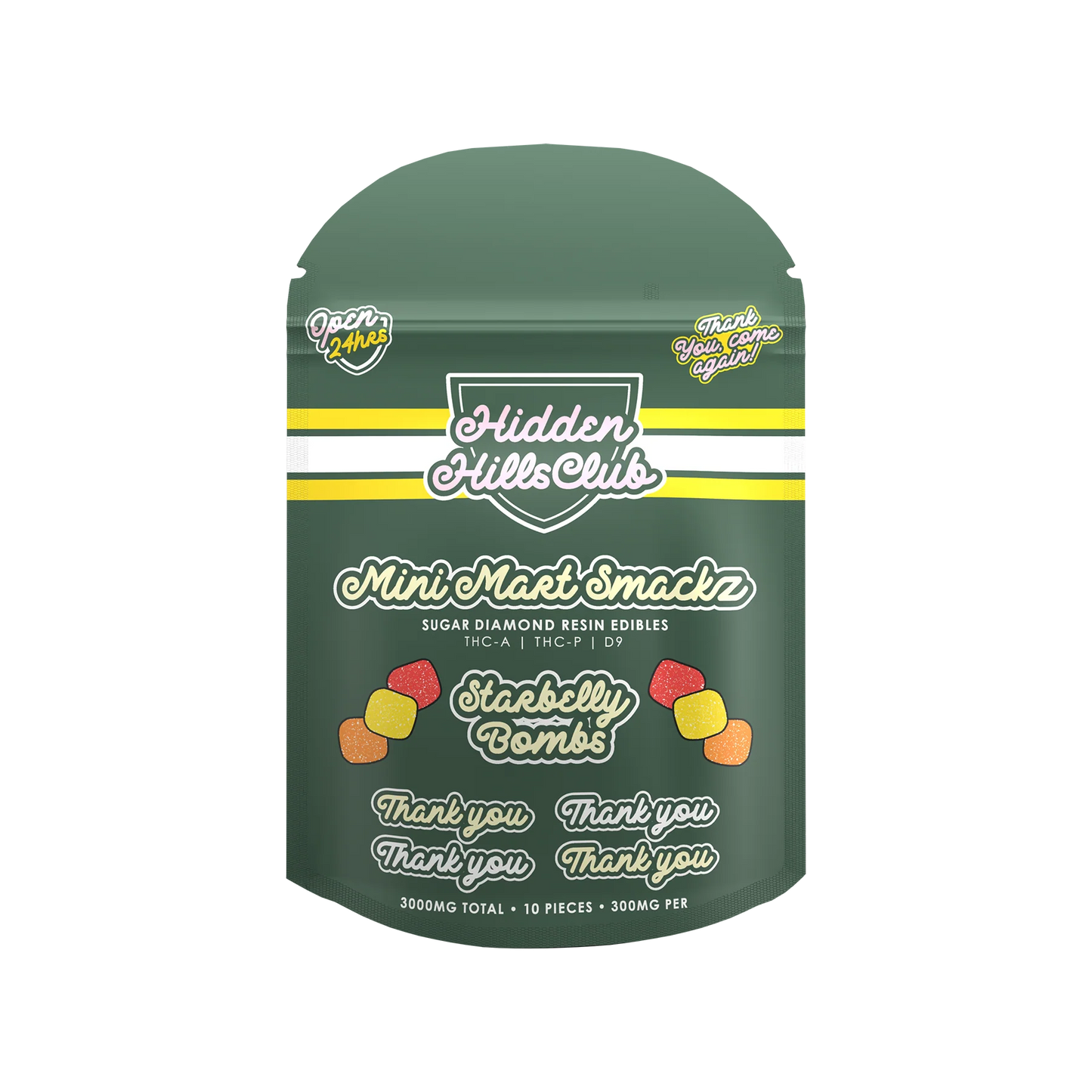 Hidden Hills Mini Mart Smackz Sugar Diamond Resin Edibles 3000mg 10ct (10/pack)