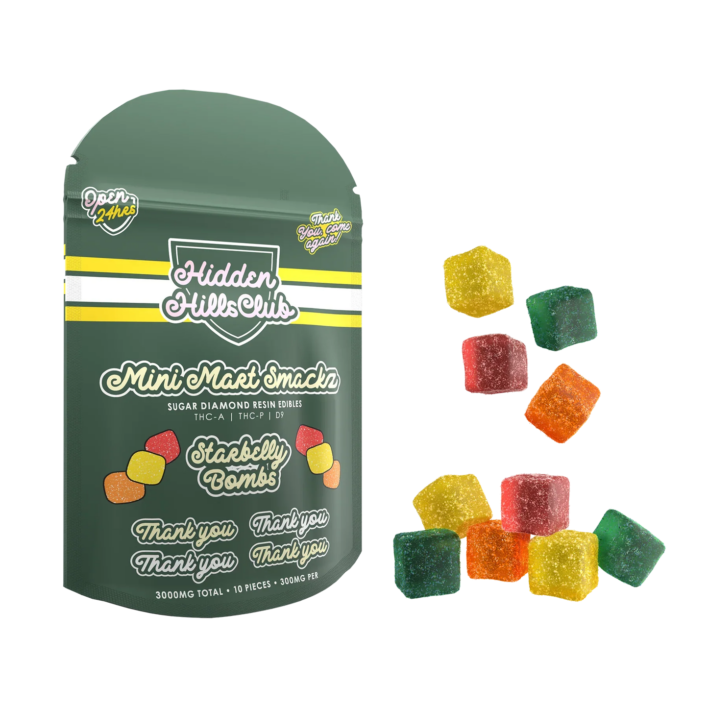 Hidden Hills Mini Mart Smackz Sugar Diamond Resin Edibles 3000mg 10ct (10/pack)