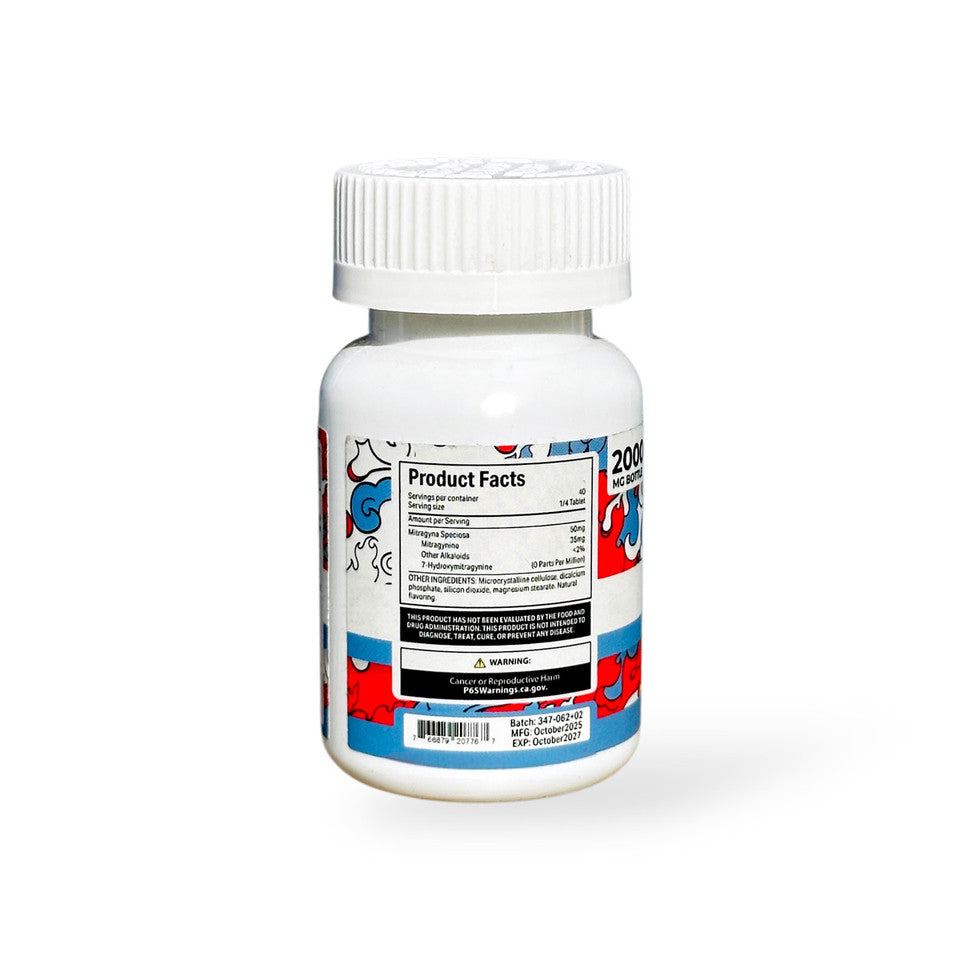 Straight Heat Kratom Extract Tabs Bottle 200mg 10ct (SINGLE)