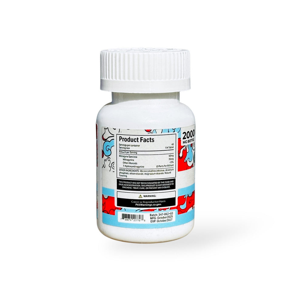 Straight Heat Kratom Extract Tabs Bottle 200mg 10ct (SINGLE)