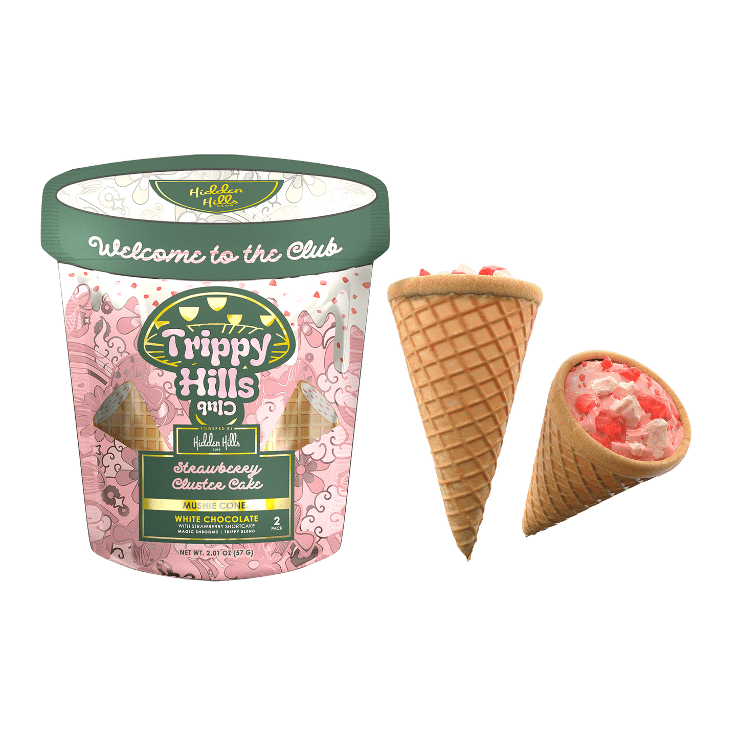 Hidden Hills Trippy Mushie Conez 2ct (5/pack)