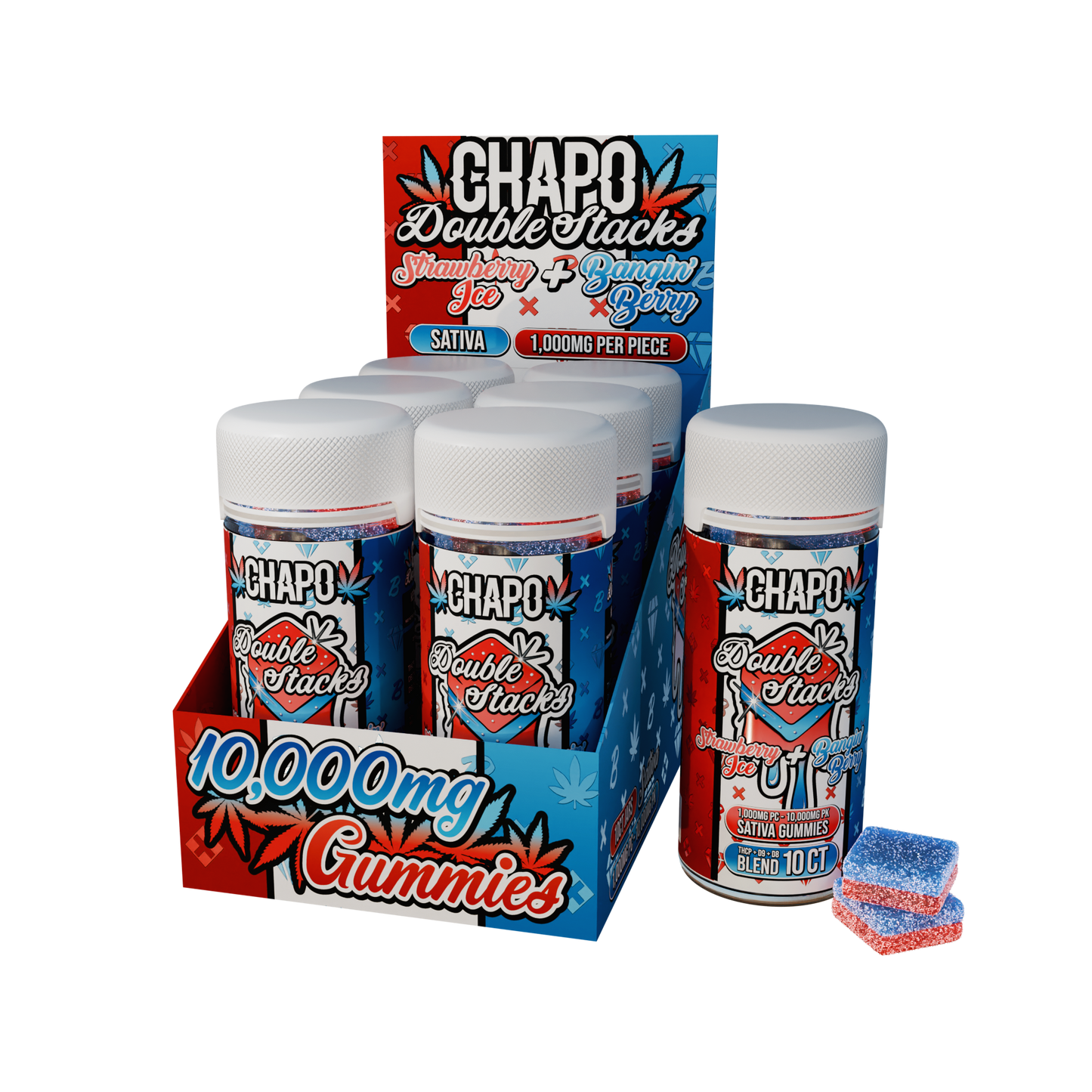 Chapo Blanco Double Stacks THC-P Gummies 10,000mg 10ct (6/Pack) [DROPSHIP]