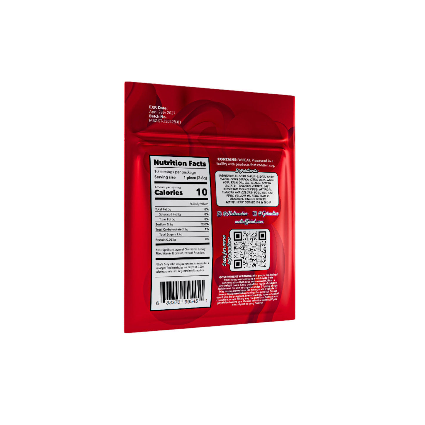 Melt Bites Zour Belts 1000mg (SINGLE)