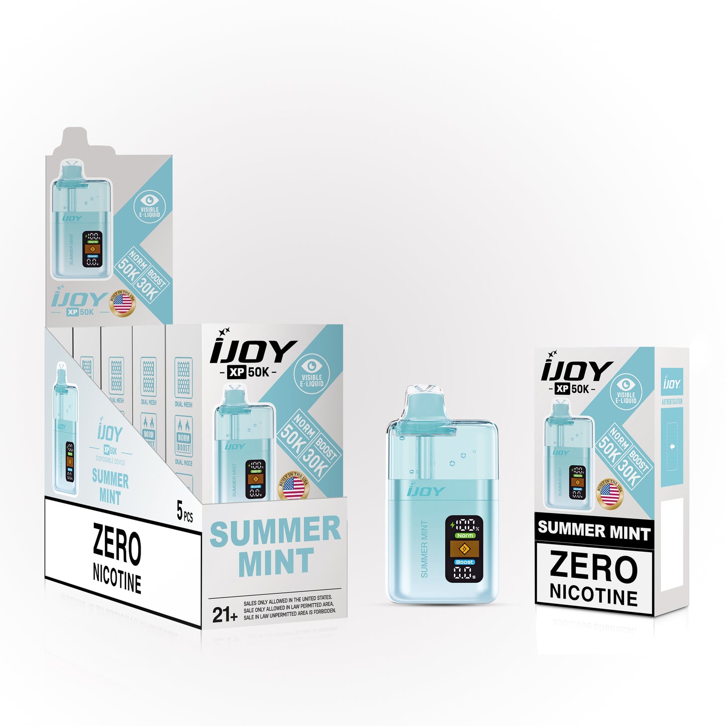 iJoy XP50K Zero Nicotine Disposable 20mL (5/pack) [Built in USA]