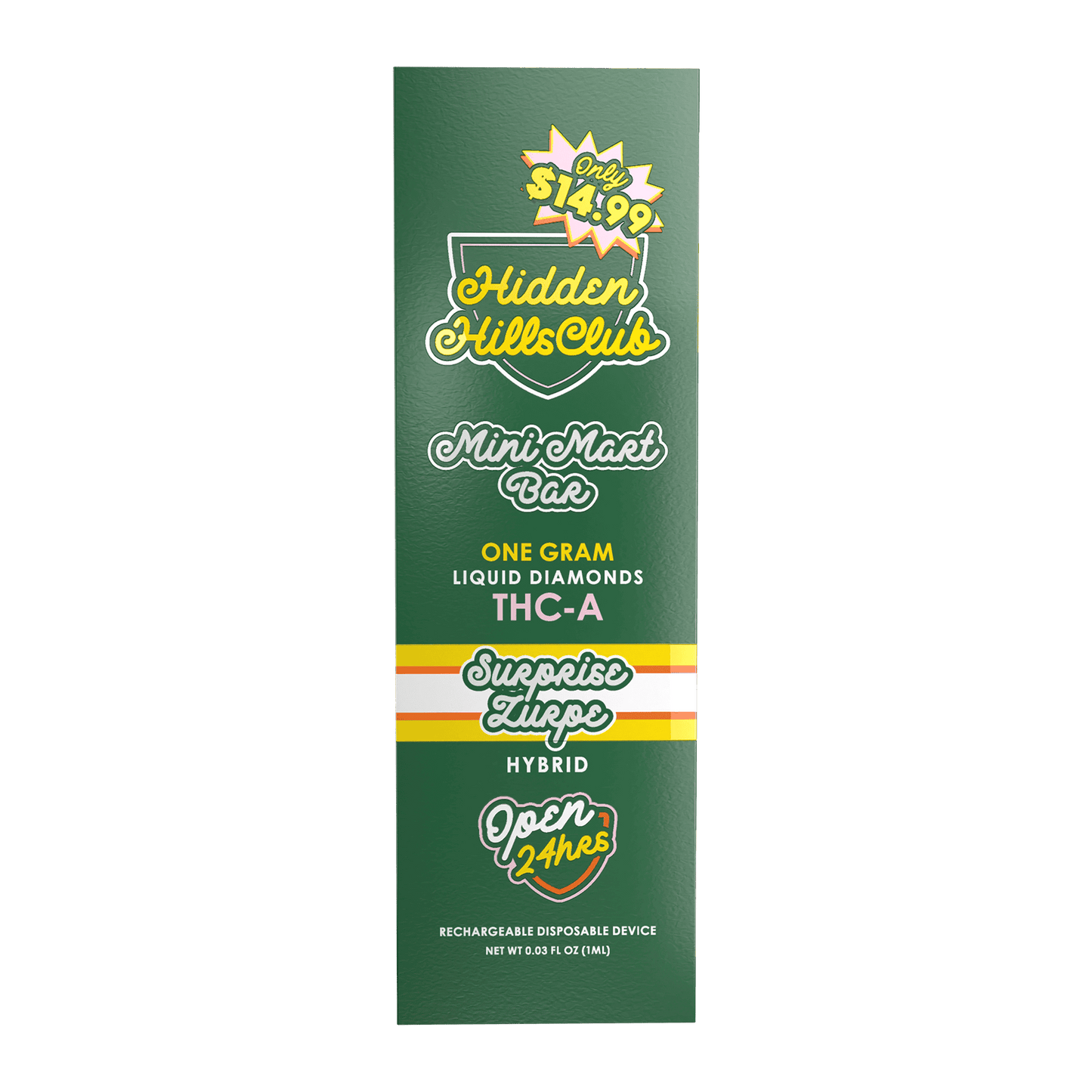 Hidden Hills $14.99 Pre Priced Mini Mart Bar THC-A Disposable 1g (5/pack)
