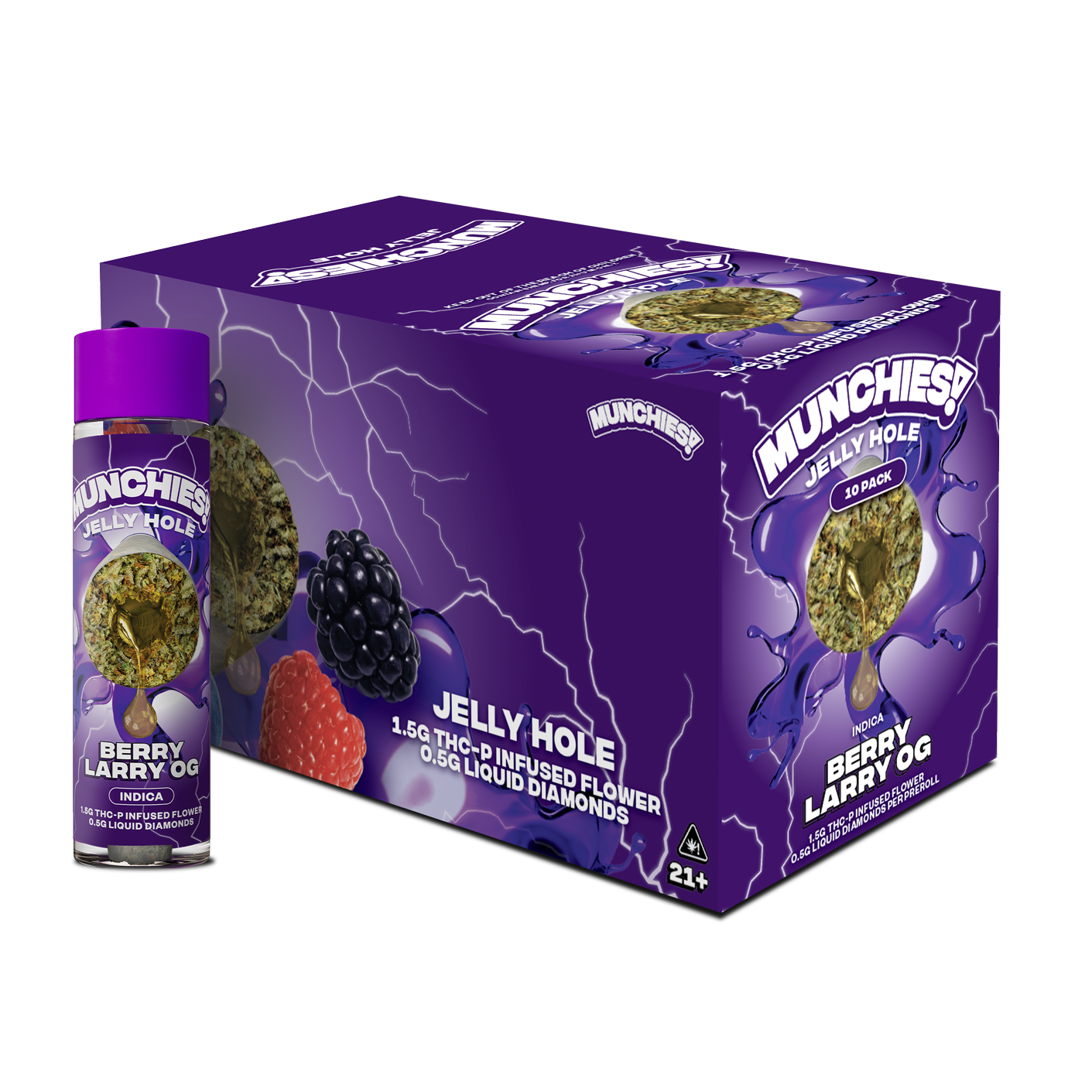 Munchies Jelly Holes Preroll THCP 2g (10/pack) [DROPSHIP]