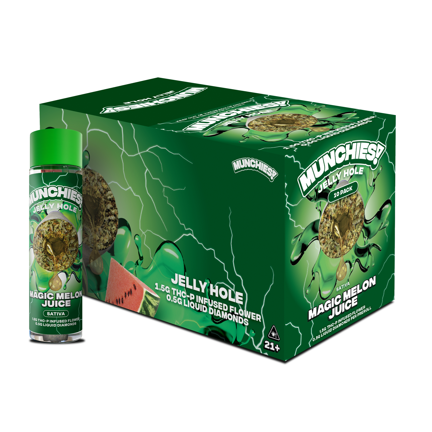 Munchies Jelly Holes Preroll THCP 2g (10/pack) [DROPSHIP]