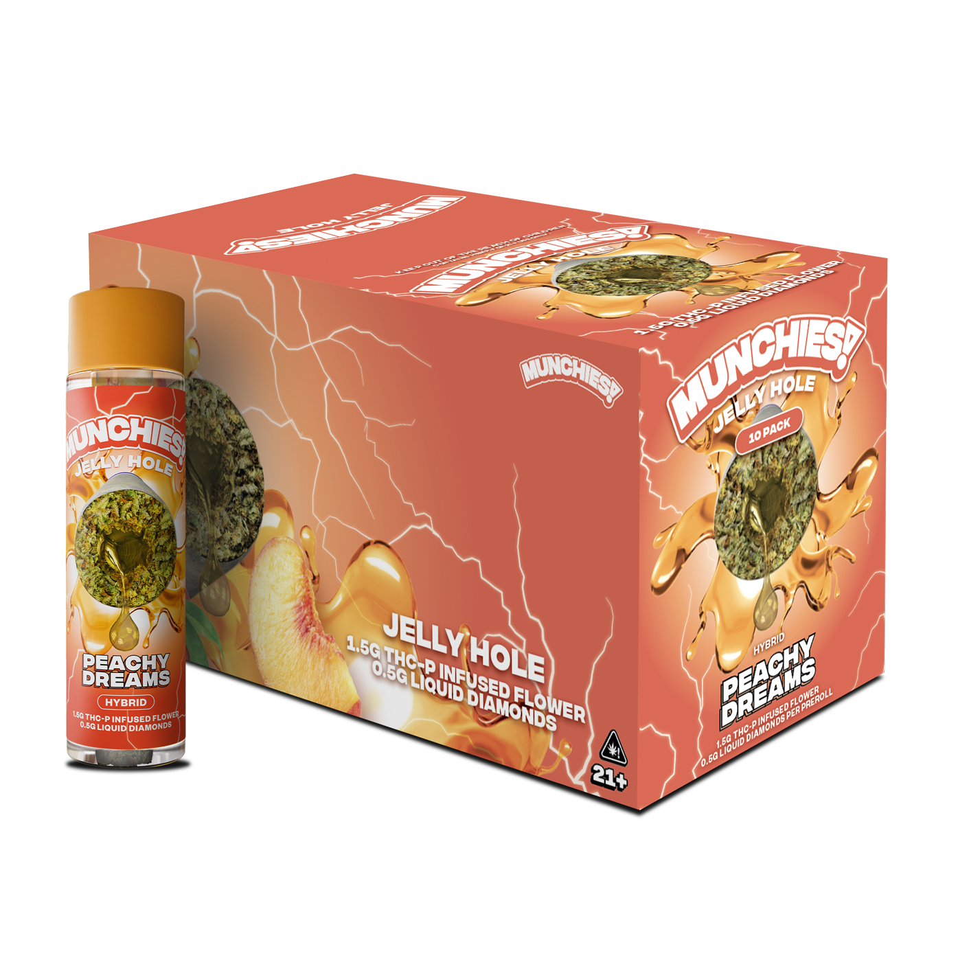 Munchies Jelly Holes Preroll THCP 2g (10/pack) [DROPSHIP]